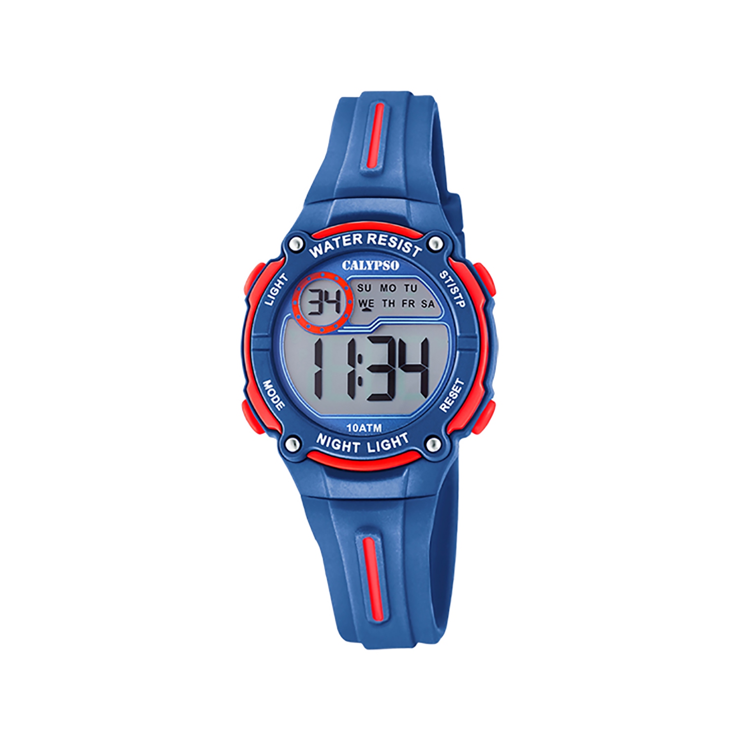 K6068 - 32mm Girls Digital Sports Watch, Silicone Strap, Chronograph, Dual Time, Timer, Backlight, Day And Date Calendar