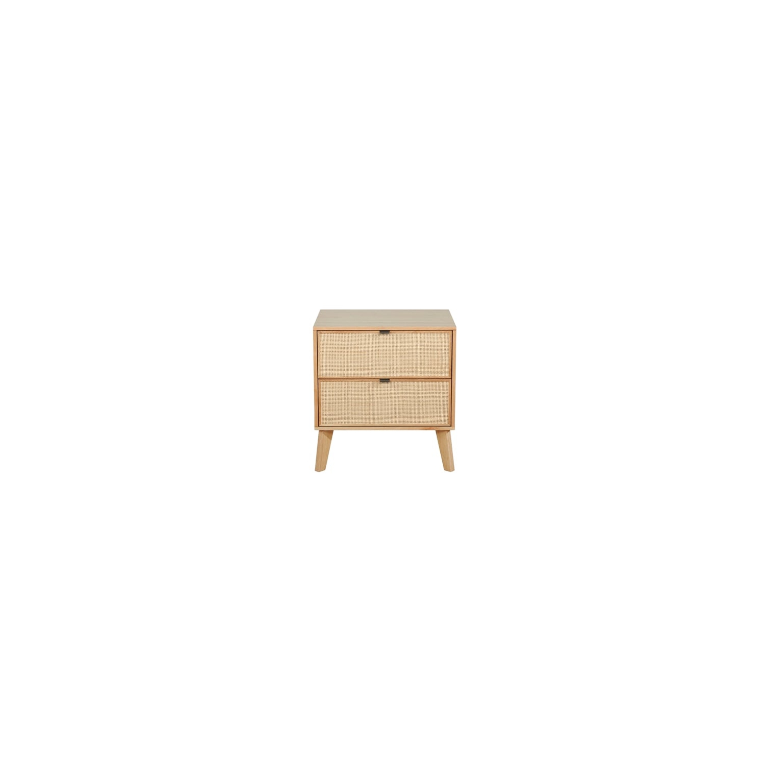 Linon Winnie Wood Nightstand With Cane Drawer Fronts in Natural