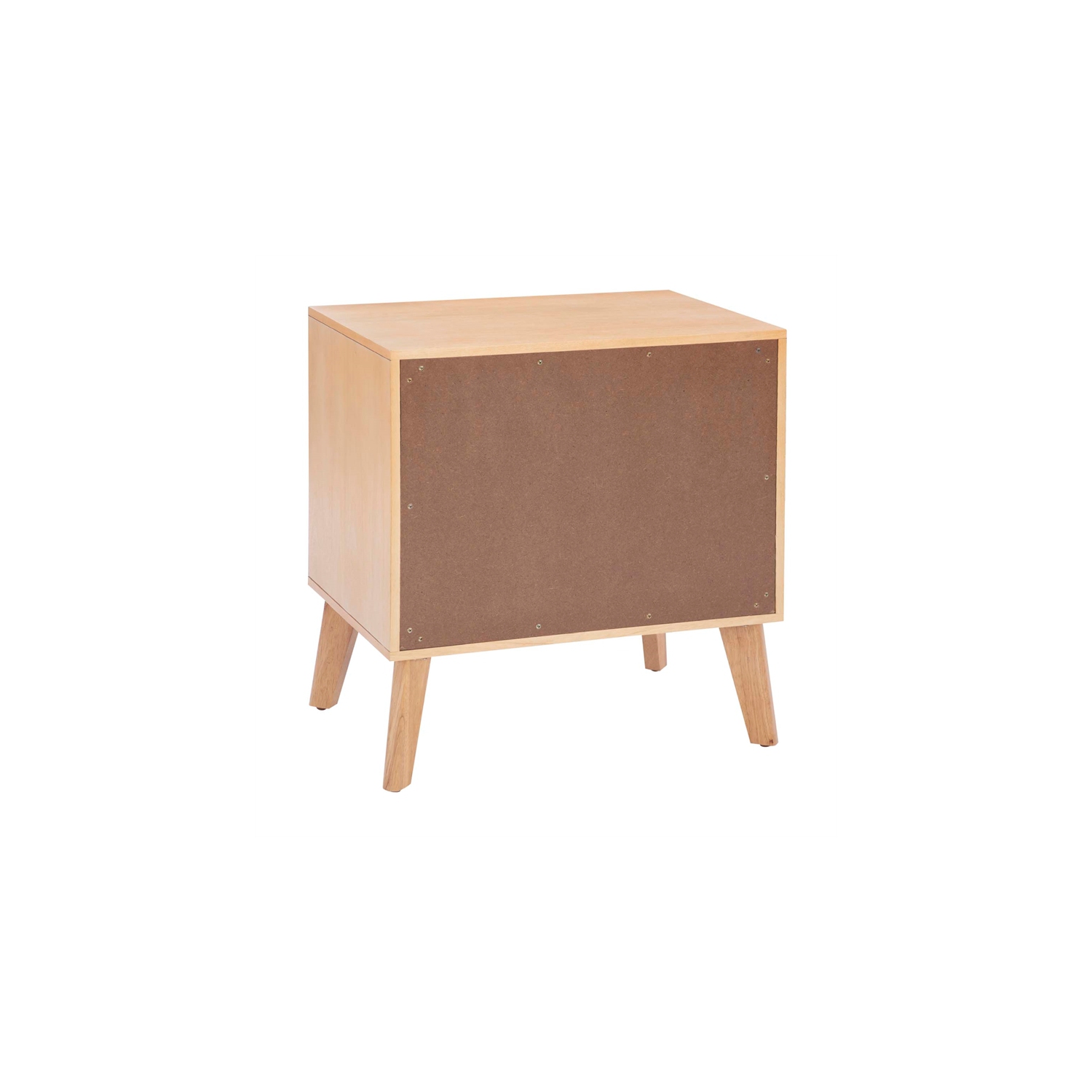 Linon Winnie Wood Nightstand With Cane Drawer Fronts in Natural