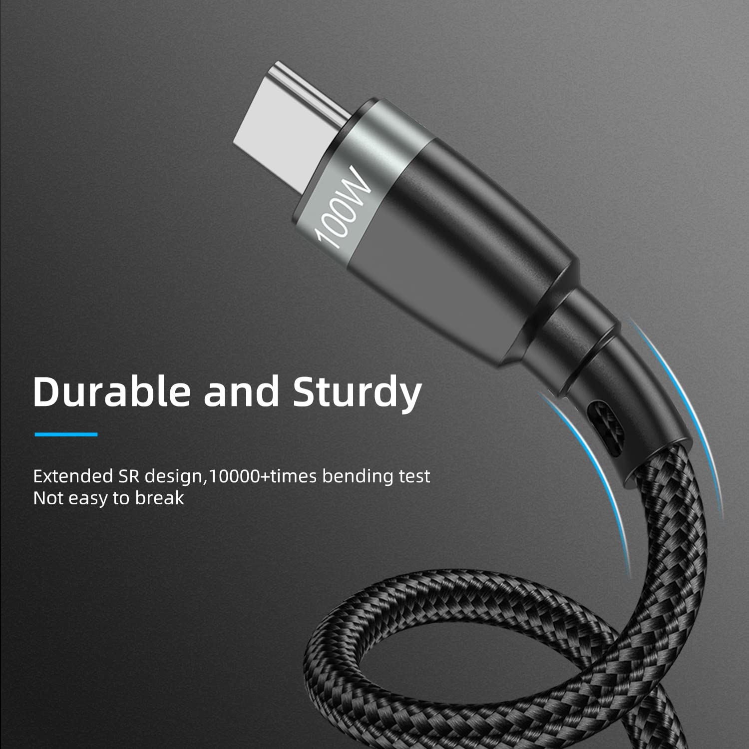 navor 2m 100W USB-C to USB-C Charging Cable Compatible for Samsung/Moto/LG Phones, Compatible for PS5/Xbox X/S Controller/Switch Pro, Nylon Charging