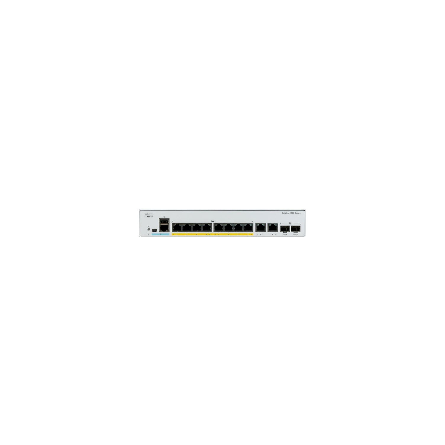 C1000-8FP-E-2G-L - Cisco Catalyst 1000 Series Switches 8x 10/100/1000 Ethernet PoE+ ports and 120W PoE budget, 2x 1G SFP and RJ-45 combo uplinks,