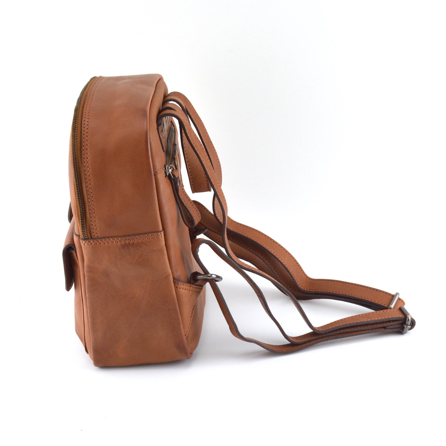 Designer Leather Backpack 11" // Tan