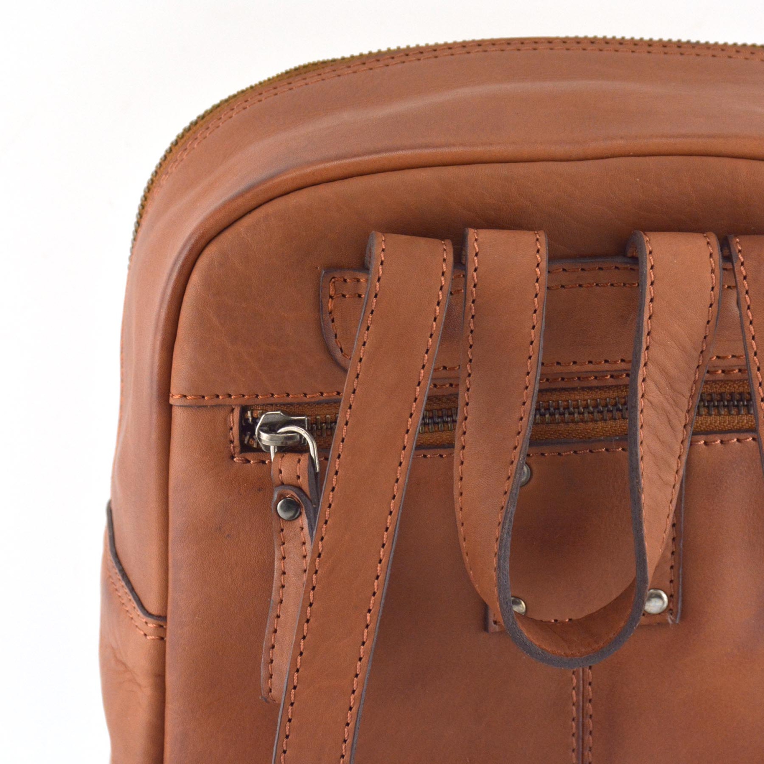 Designer Leather Backpack 11" // Tan