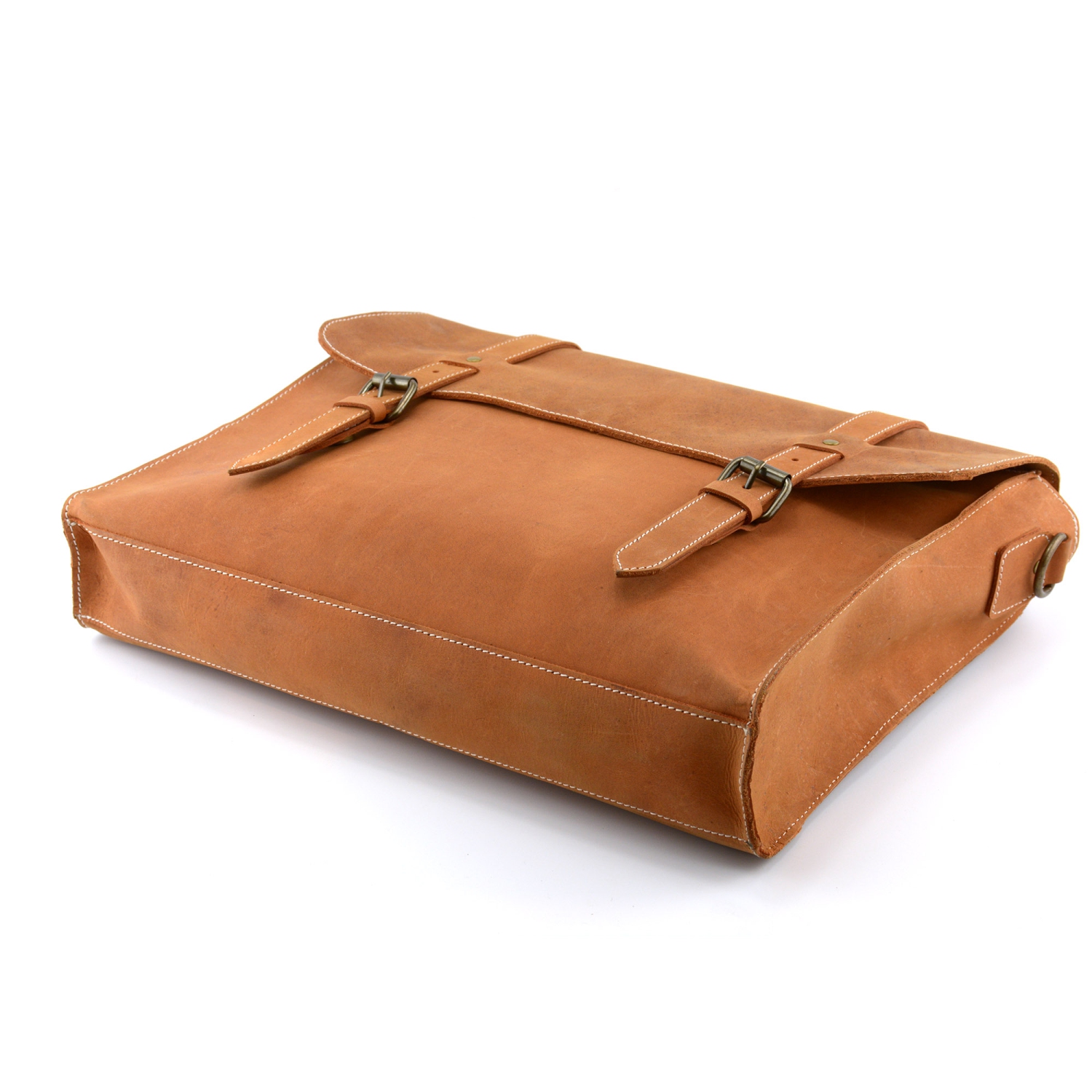 Sac en cuir pour portable homme - brun havane