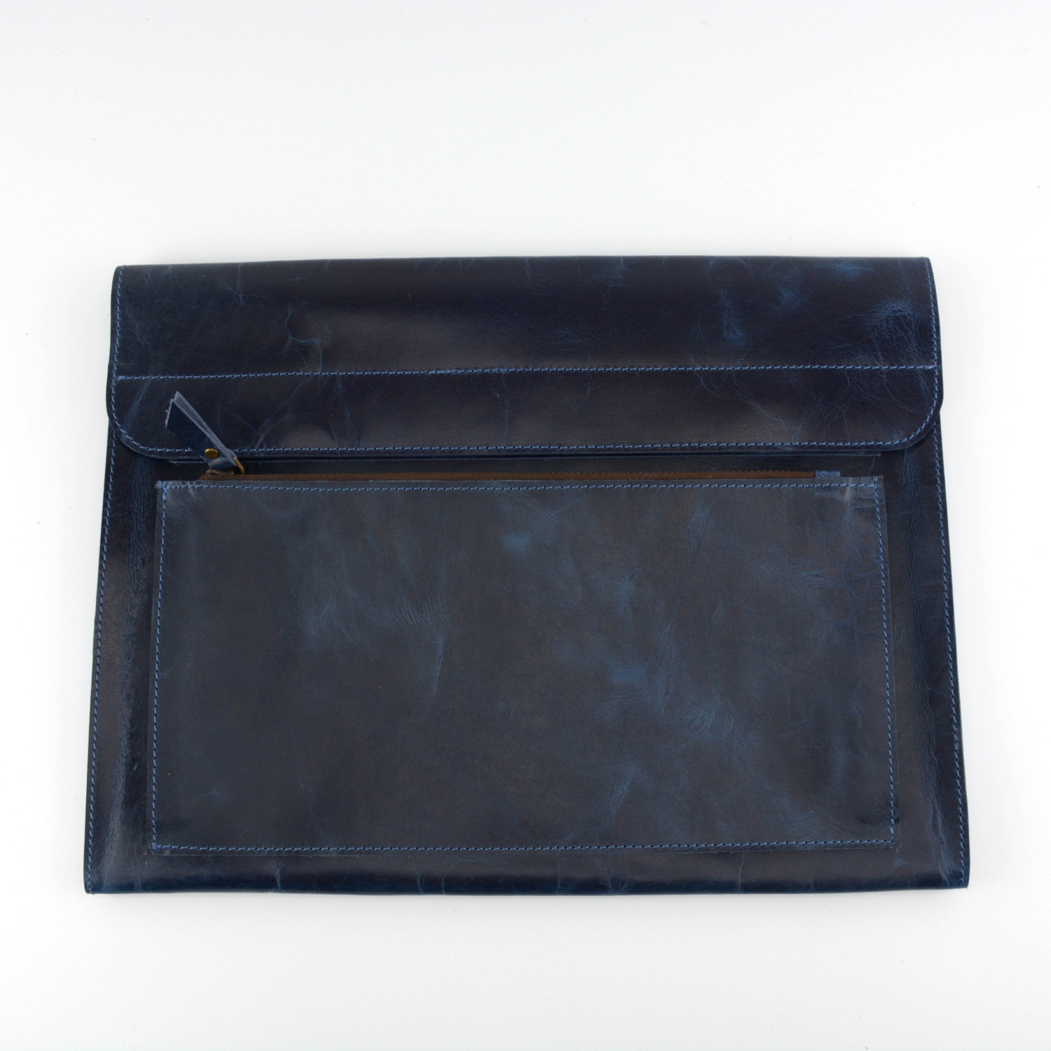Leather Laptop Sleeve for 13" screen size // Blue