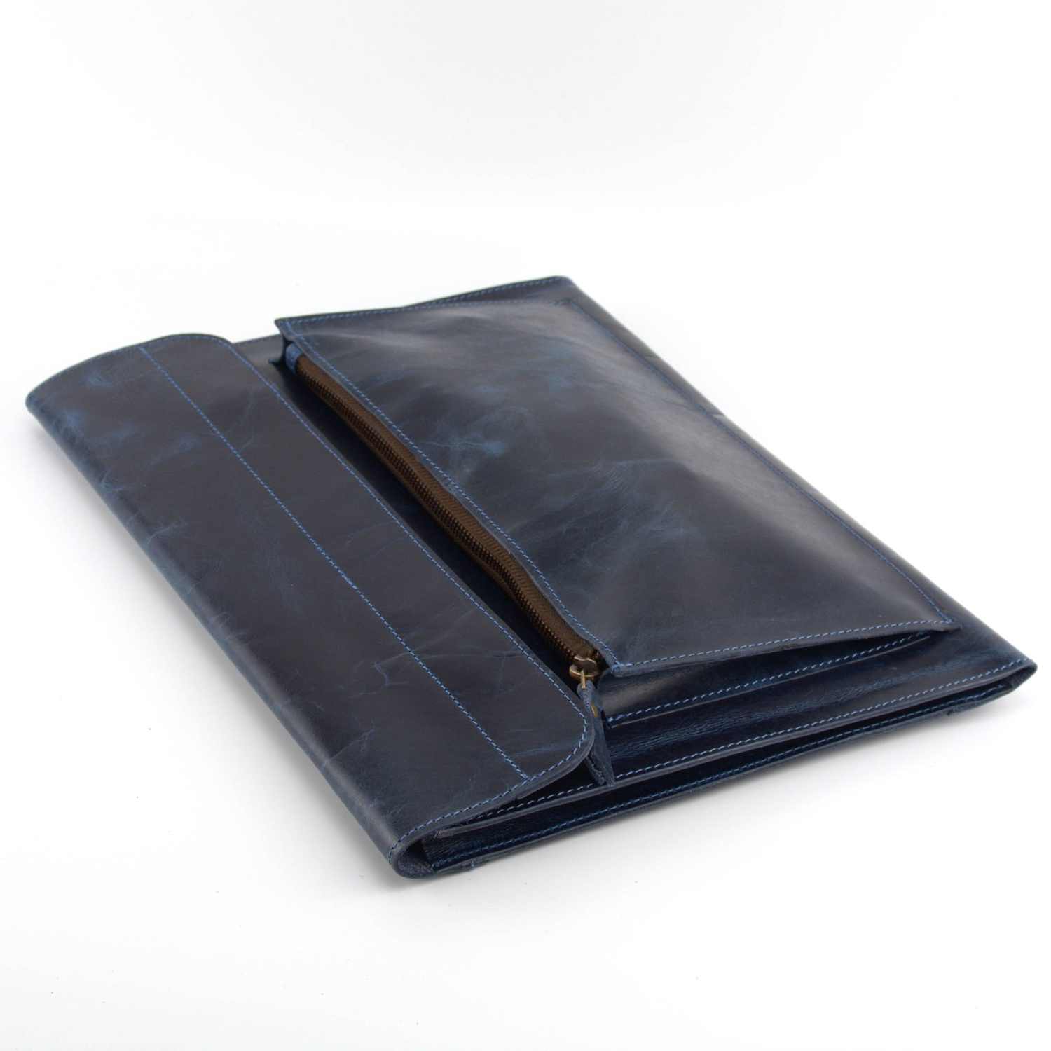 Leather Laptop Sleeve for 13" screen size // Blue