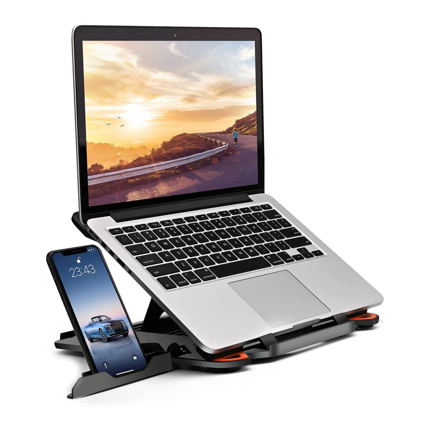 NIERBO Adjustable Laptop Computer Stand Multi-Angle Stand Phone Stand Portable Foldable Laptop Riser Notebook Holder Stand Compatible for 10 to 17” Laptops