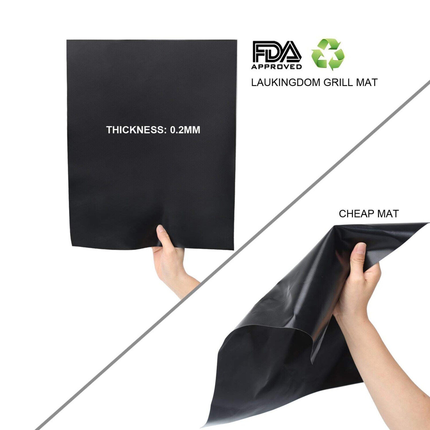 2 tapis de barbecue antiadhésifs pour grillades