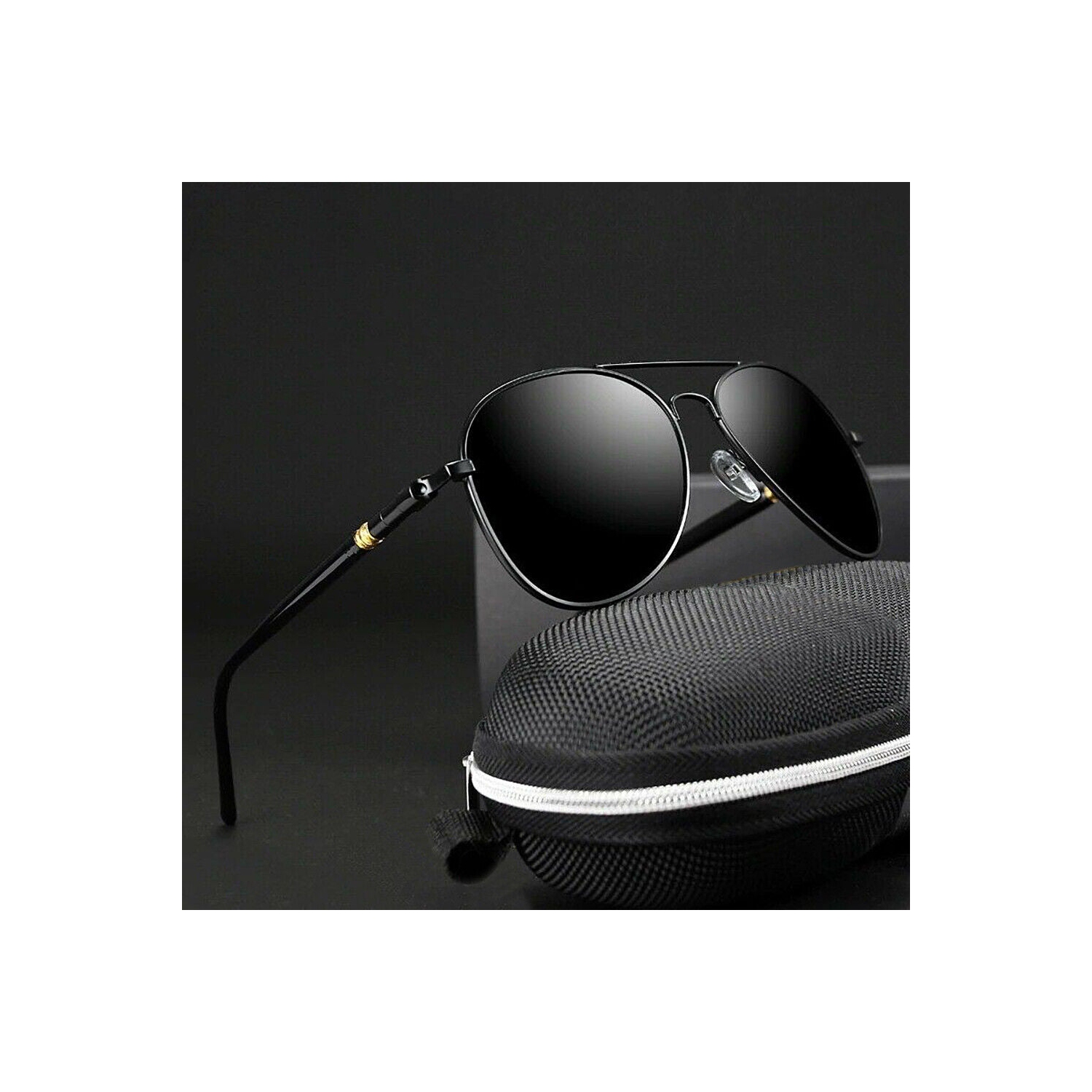 Lunettes de soleil aviateur à monture en métal, protection et légèreté polarisées et UV pour femmes