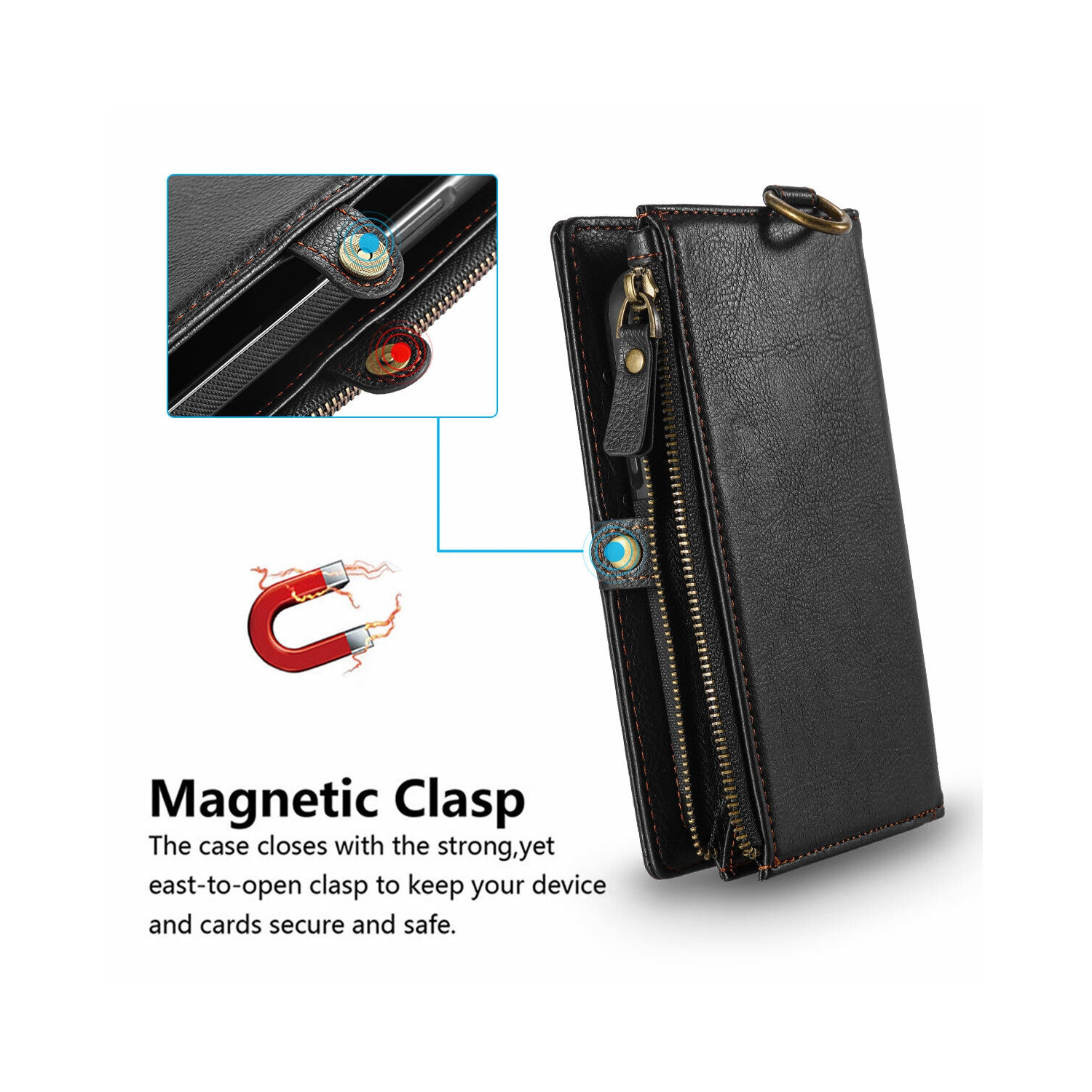 Vintage Leather Wallet Case & 2.5D HD Tempered Glass for Galaxy S10 S10+ S10e