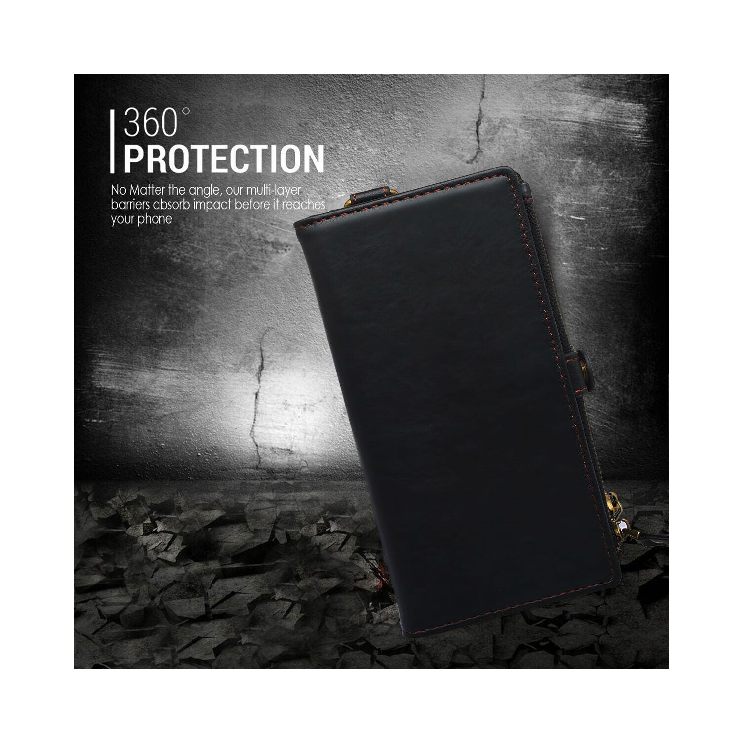 Vintage Leather Wallet Case & 2.5D HD Tempered Glass for Galaxy S10 S10+ S10e