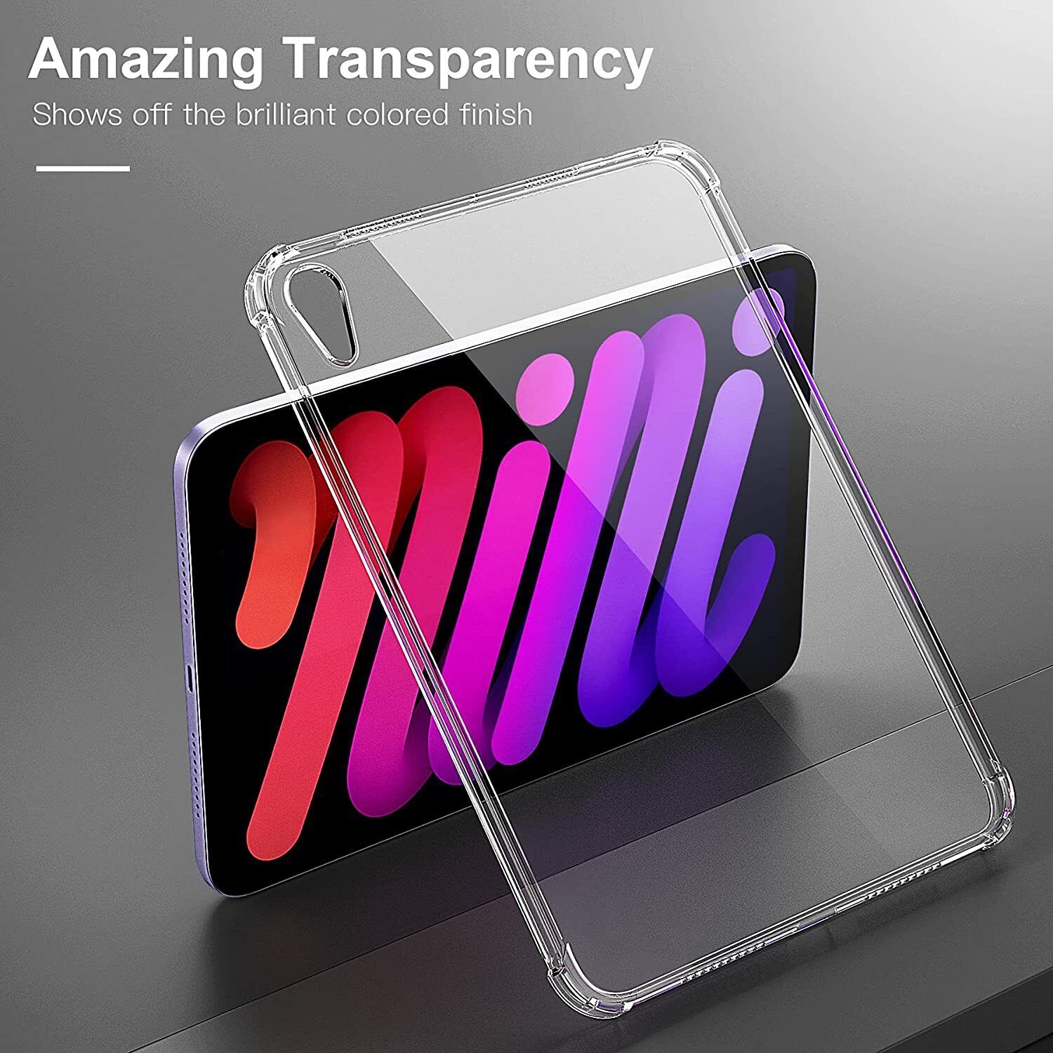 FOR 2021 iPad Mini 6th Gen 8.3" Transparent Clear Shockproof TPU Back Case Cover