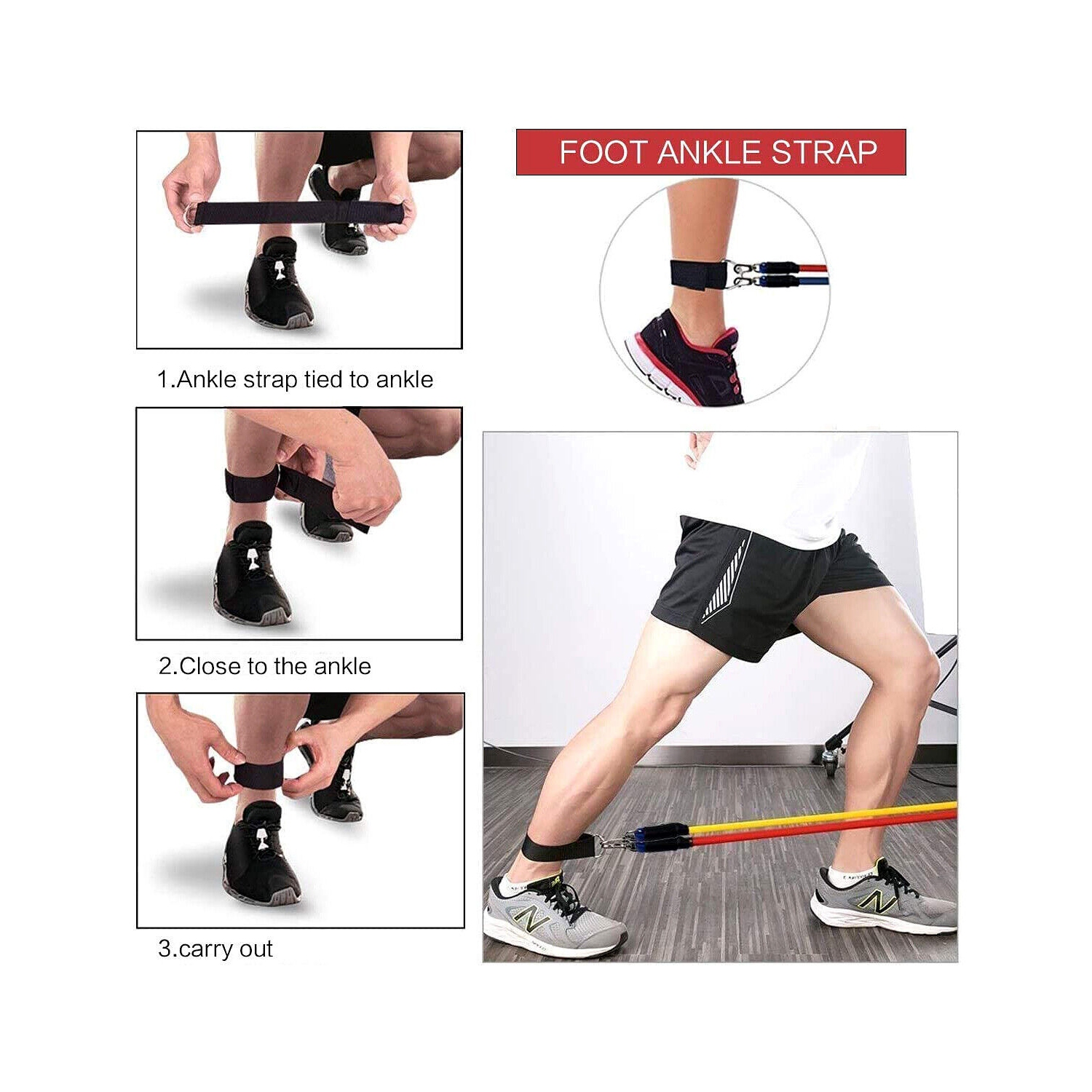 Resistance Bands Set Stackable up to 150 LBS for Resistance Traning CA