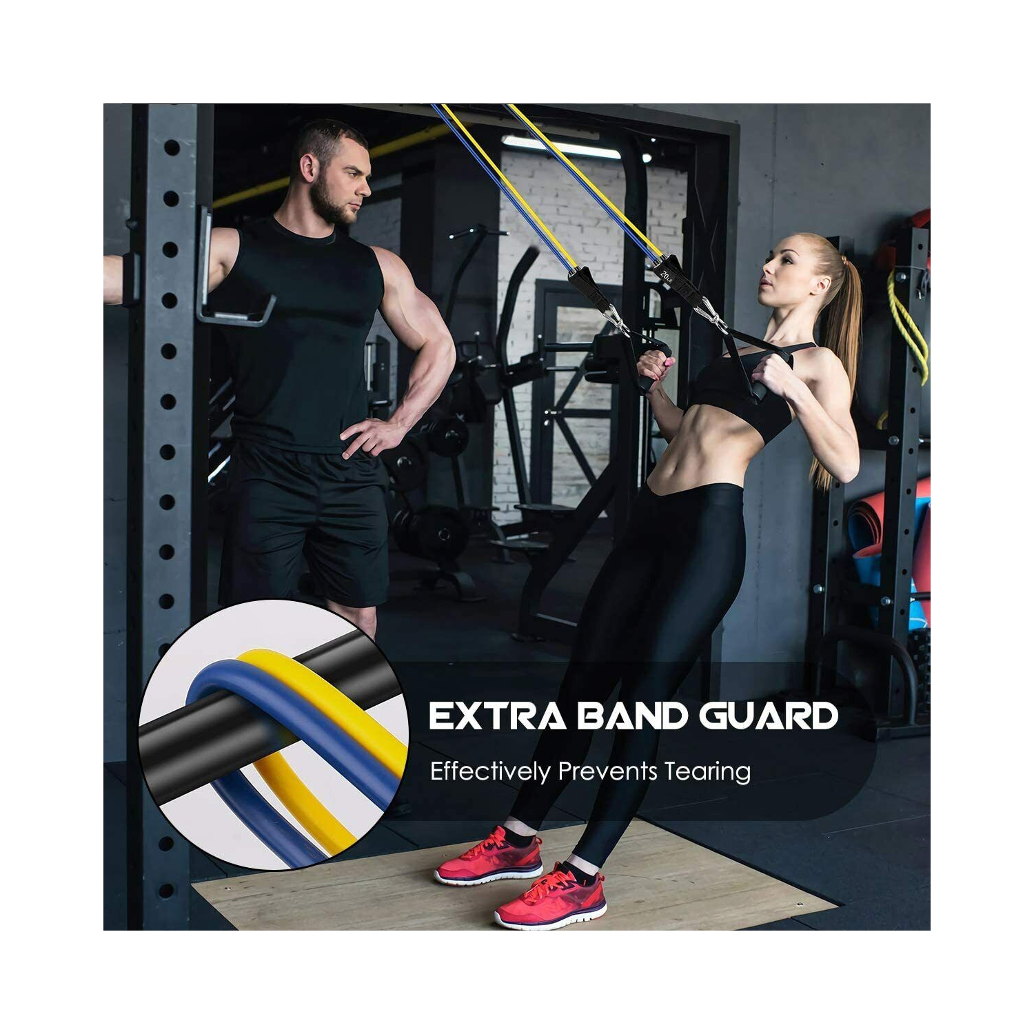 Resistance Bands Set Stackable up to 150 LBS for Resistance Traning CA
