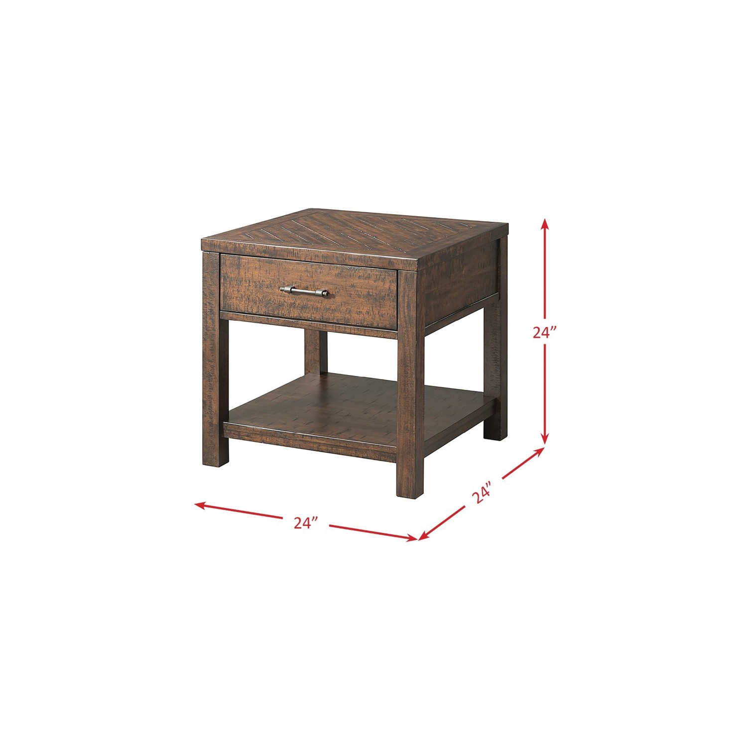 Bowery Hill Square End Table in Walnut