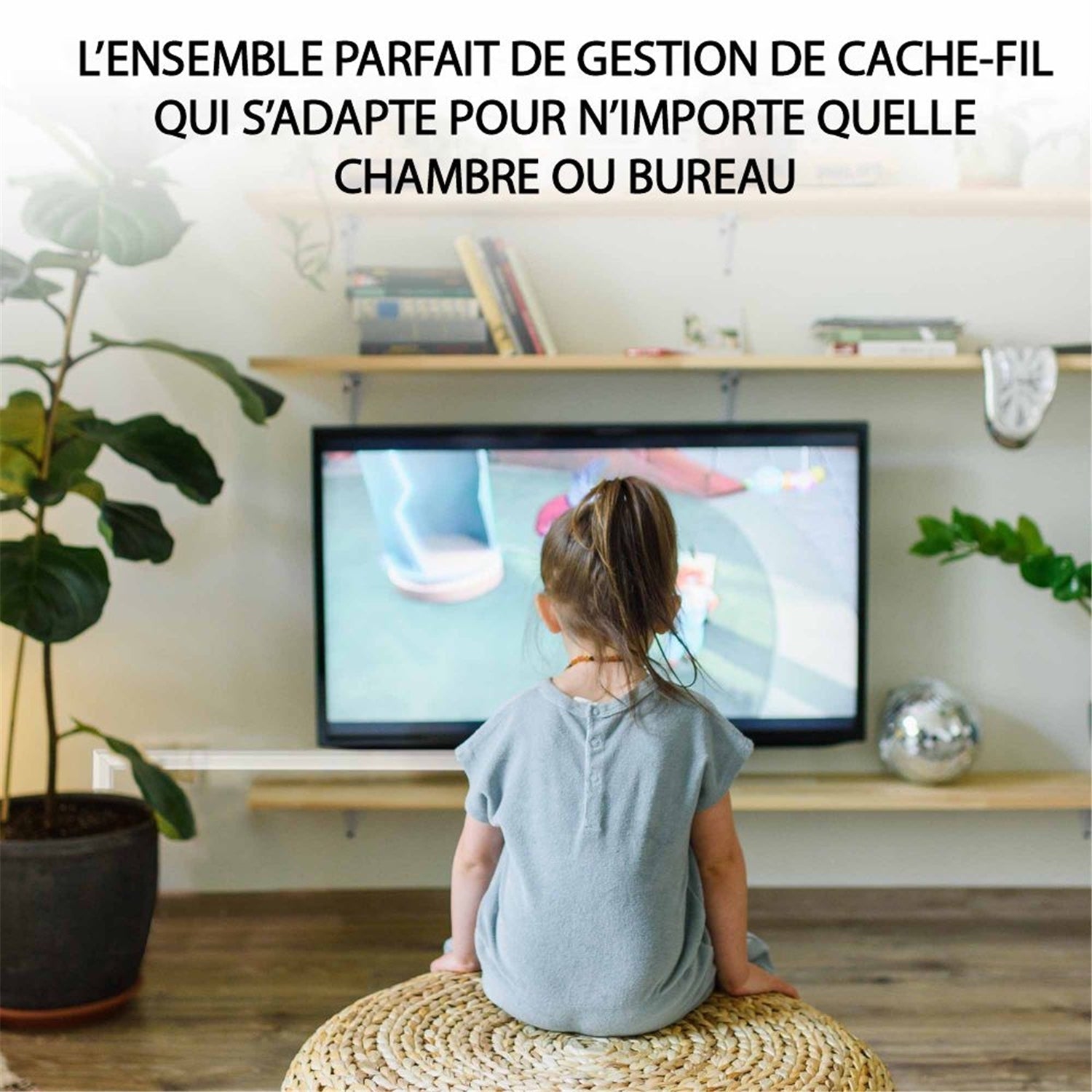 GlobalTone - Ensemble de Cache-fil Mural, Longeur de 150 Pouces, Peinturable, Blanc Mat