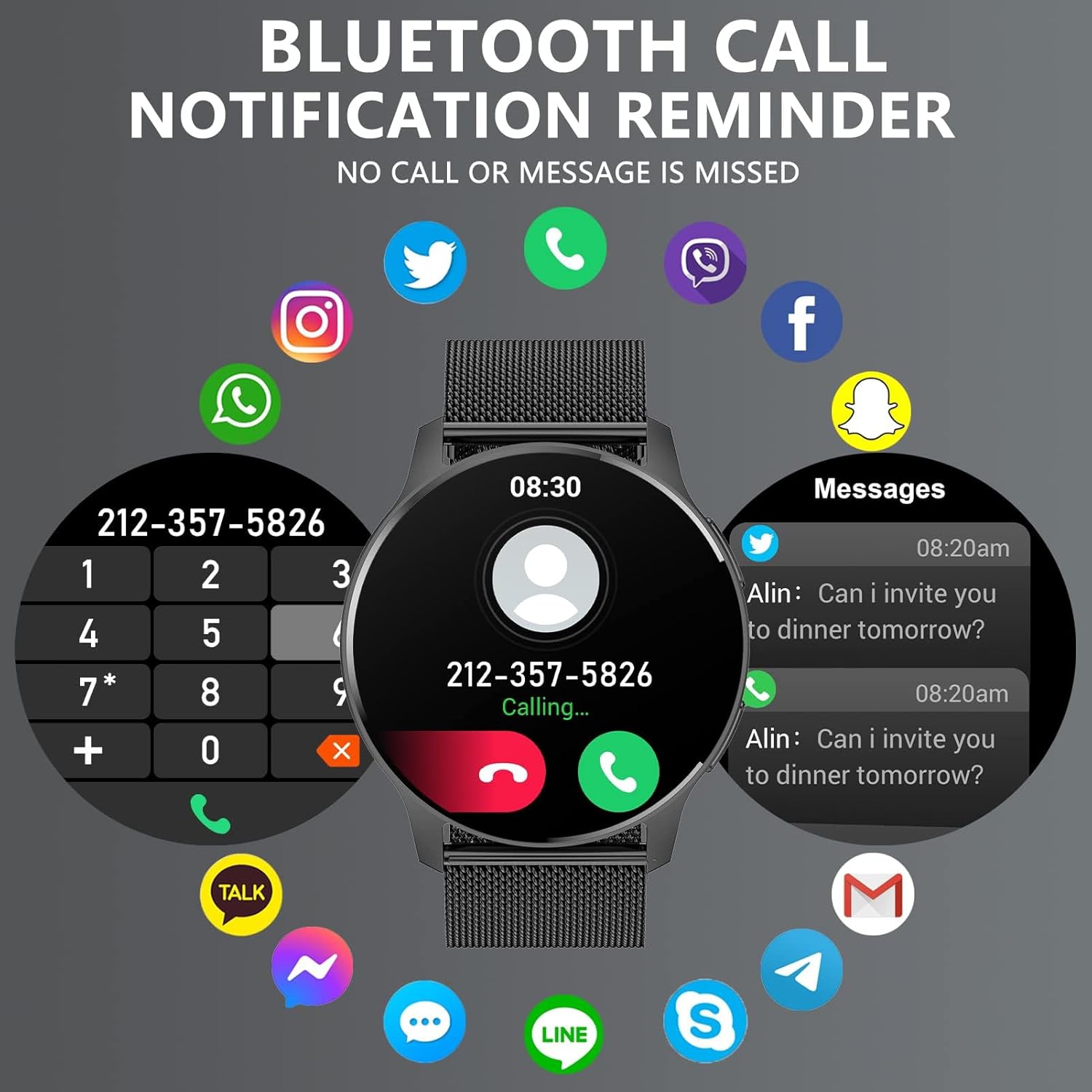 HER Luxury Smart Watch with Bluetooth Calling, 1.32" Custom Dial Fitness Tracker – Heart Rate, Sleep & Step Monitor, Waterproof, Android & iPhone