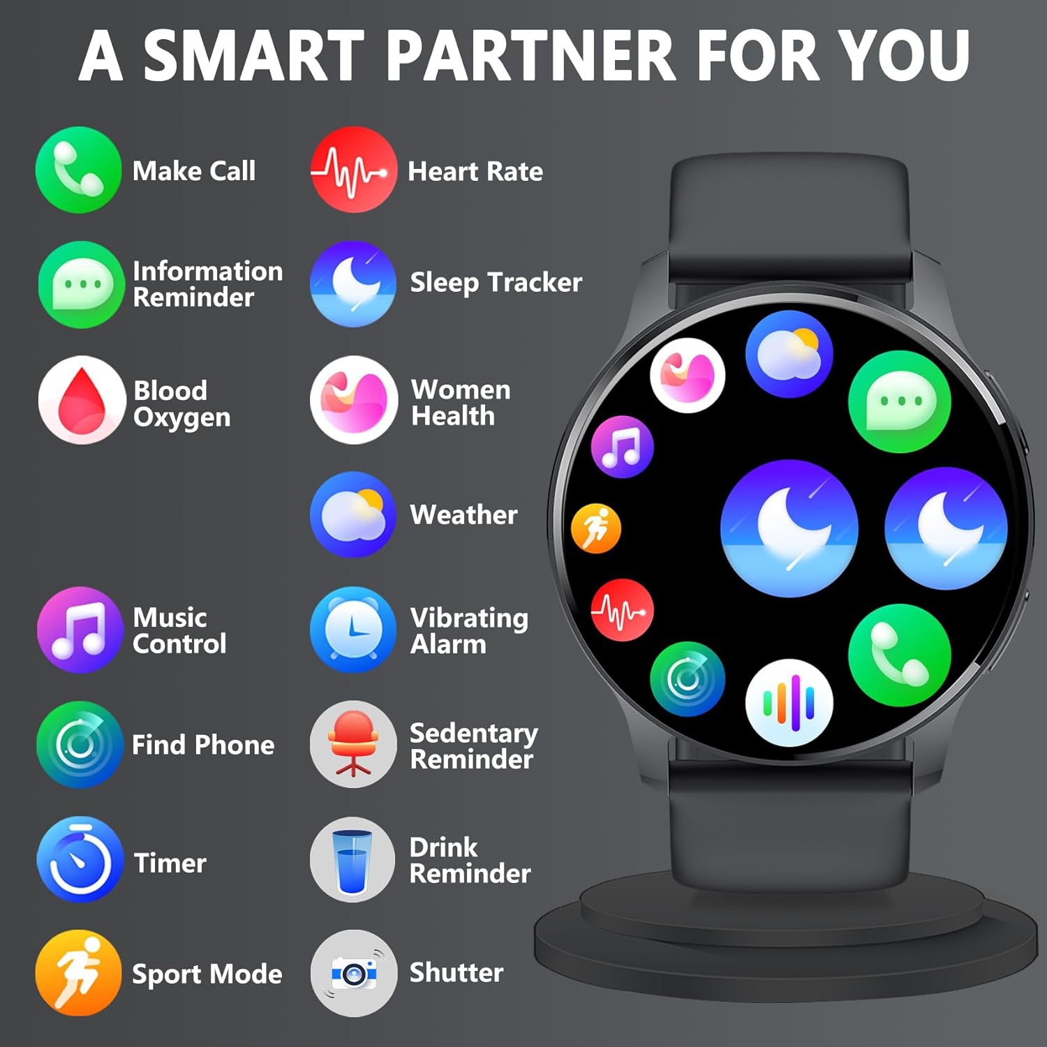 HER Luxury Smart Watch with Bluetooth Calling, 1.32" Custom Dial Fitness Tracker – Heart Rate, Sleep & Step Monitor, Waterproof, Android & iPhone