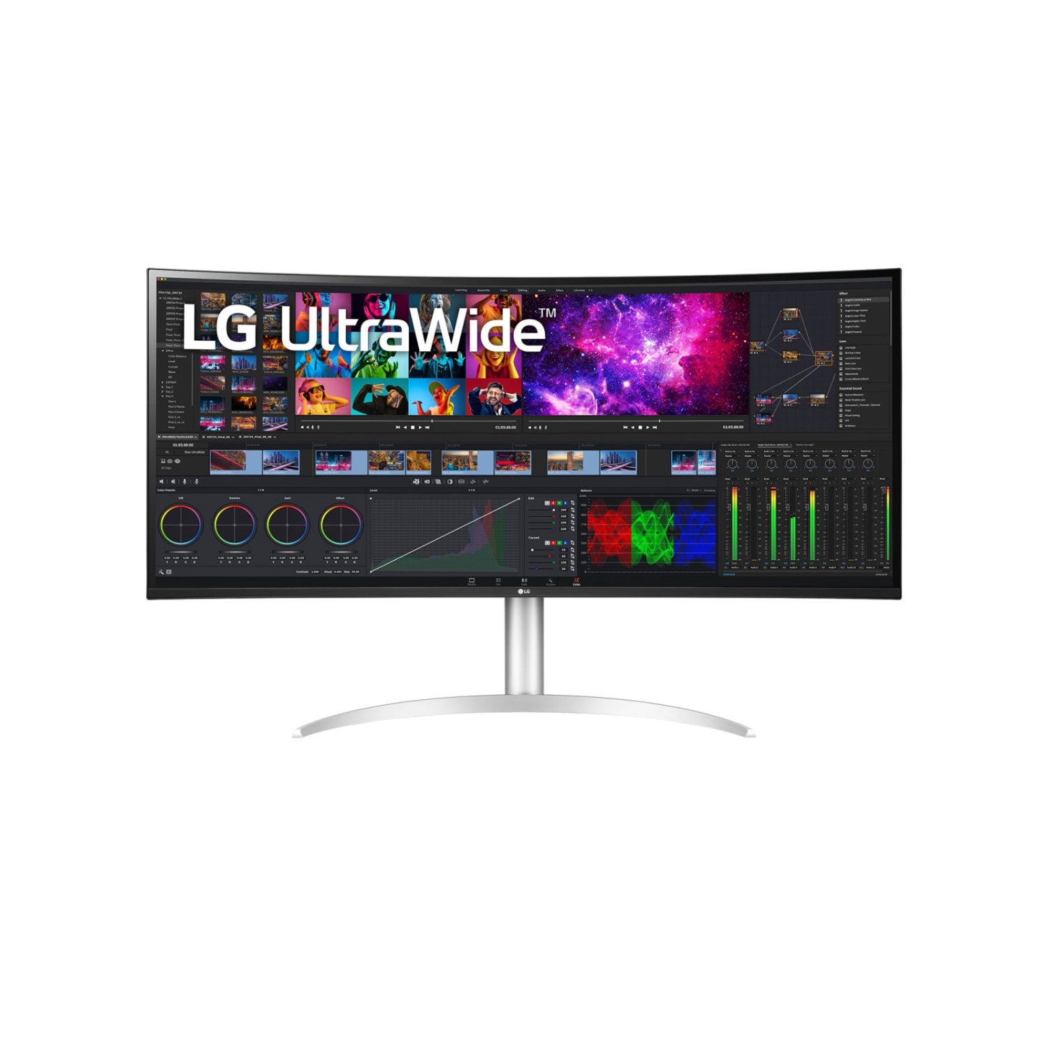 LG 40" UltraWide Curved 5K2K Nano IPS HDR10, DCI-P3 98% Thurderbolt, 5K Daisy Chain, Auto Brightness, HW Calibration Monitor (40WP95C-W)