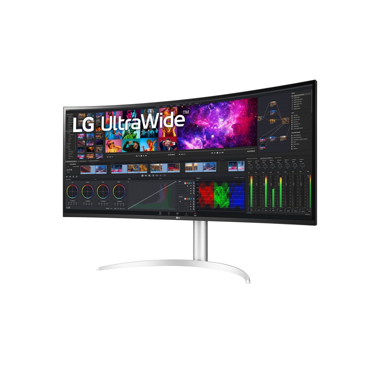 LG 40" UltraWide Curved 5K2K Nano IPS HDR10, DCI-P3 98% Thurderbolt, 5K Daisy Chain, Auto Brightness, HW Calibration Monitor (40WP95C-W)