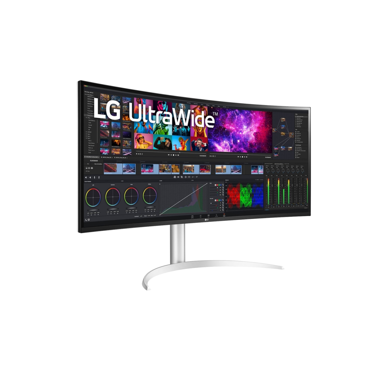 LG 40" UltraWide Curved 5K2K Nano IPS HDR10, DCI-P3 98% Thurderbolt, 5K Daisy Chain, Auto Brightness, HW Calibration Monitor (40WP95C-W)