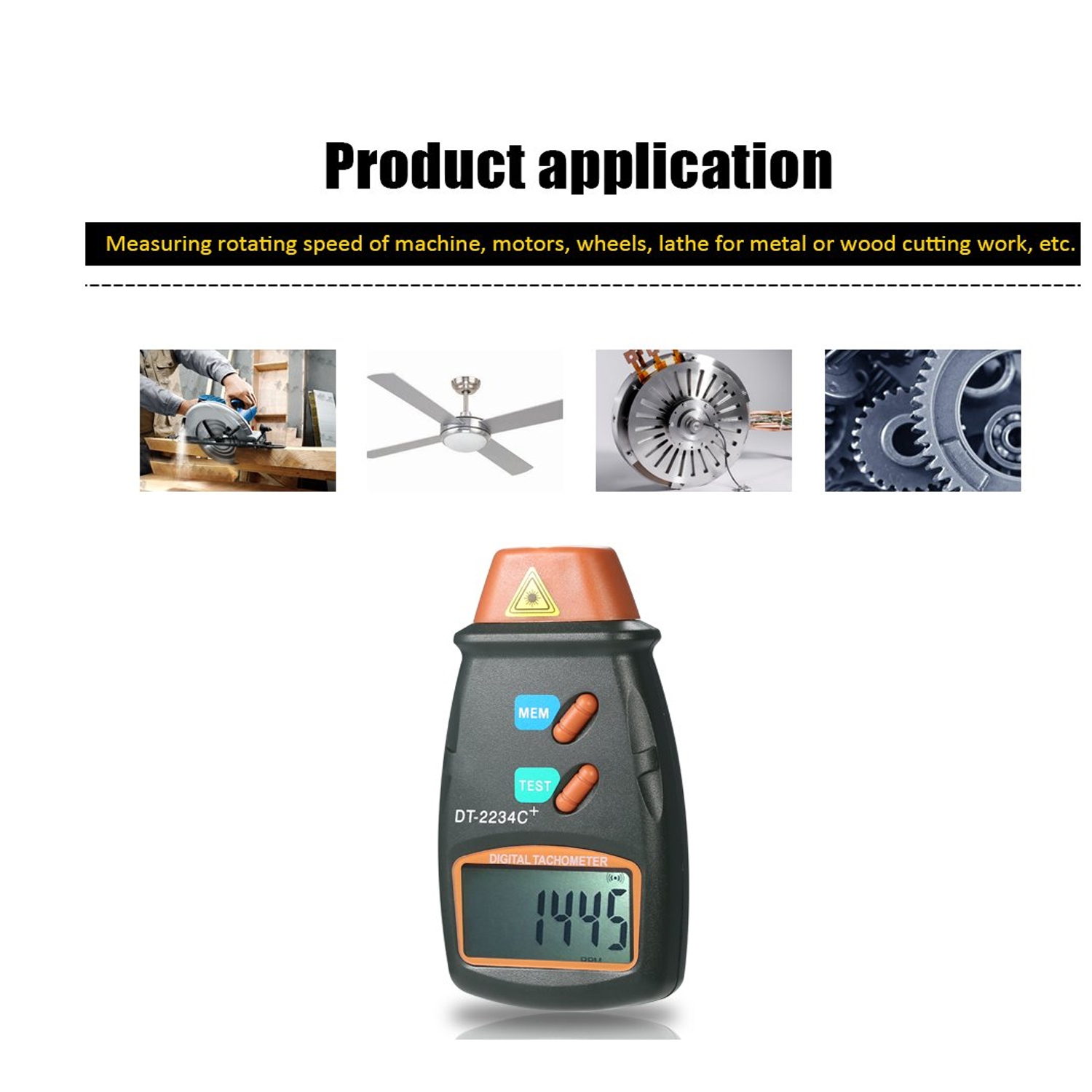 Outil de diagnostic de moteur de jauge de vitesse de tachymètre de tachymètre de tachymètre de photo de laser de Digital