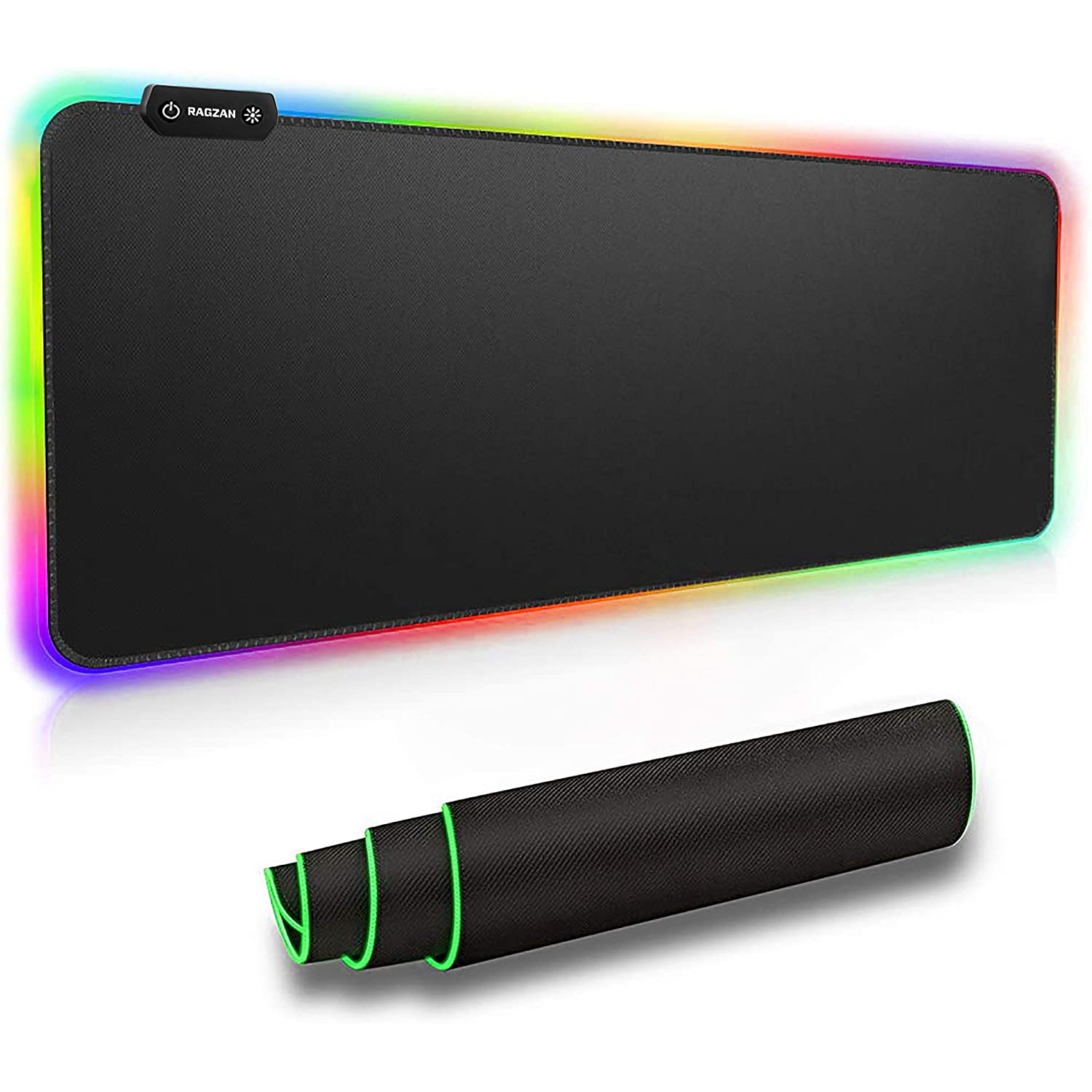 RGB Gaming Mouse Pad, XX-Large Extended Mouse Mat, Thick and Foldable Mat with anti-fray stitched edges for keyboard and even smoother operation.