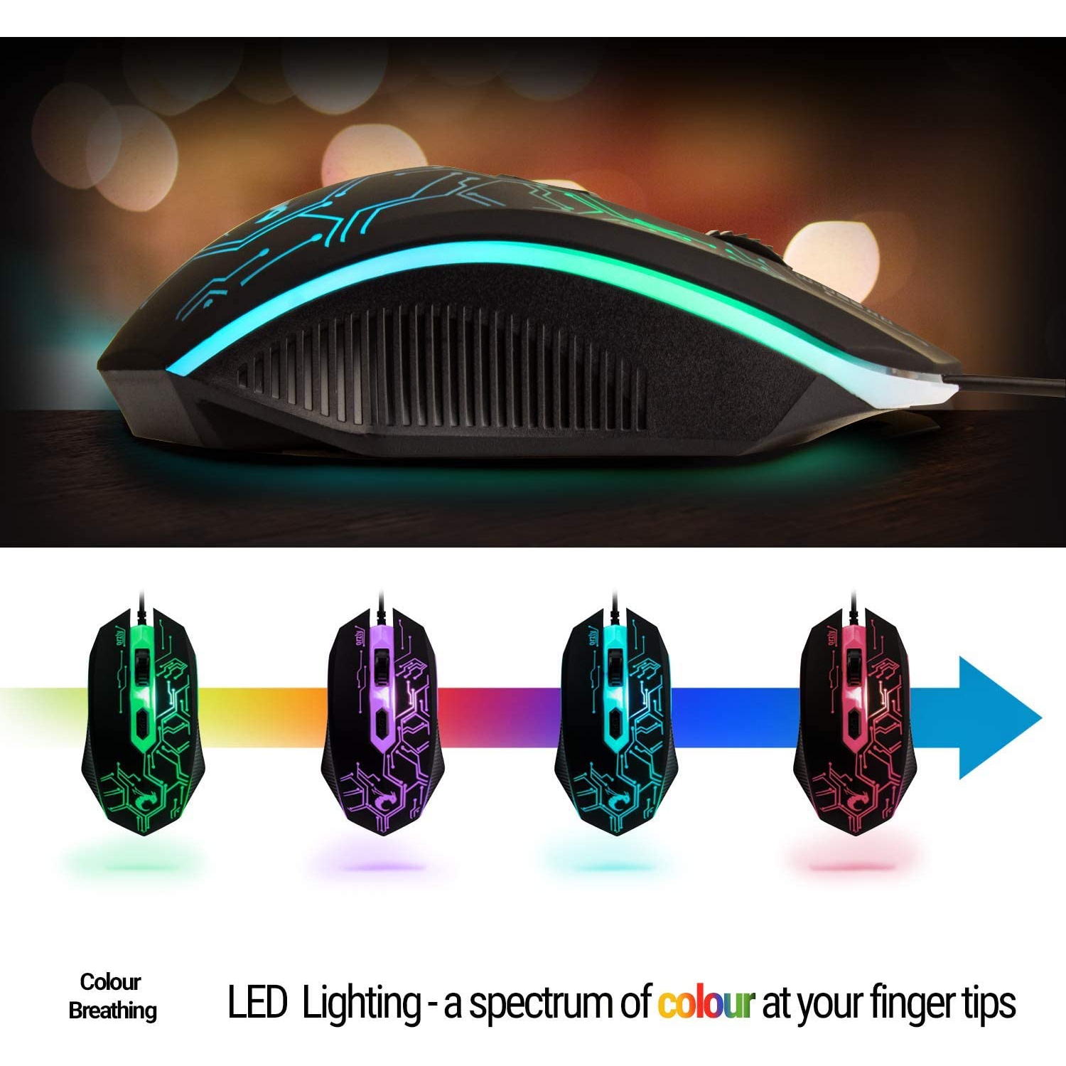 Combo clavier, souris, casque et tapis de souris de jeu 4 en 1, rétroéclairage LED RGB filaire, offre groupée pour les joueurs PC, Xbox et PS4.