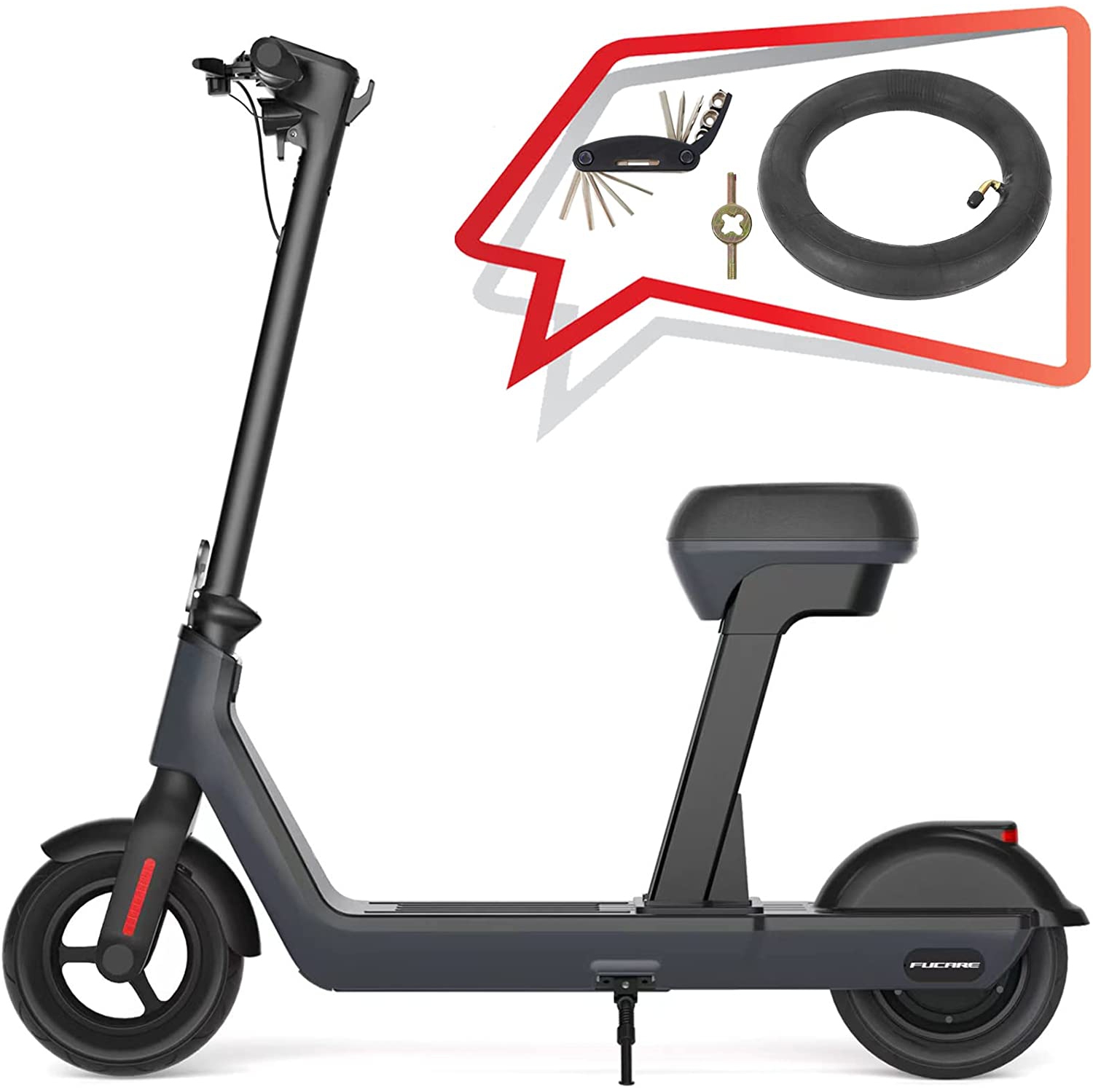 FUCARE HU3 PRO Foldable Electric Scooter With Seat for Adults Top Speed 30km/h 500W 48V Battery with Cruise Control for urban city commuters