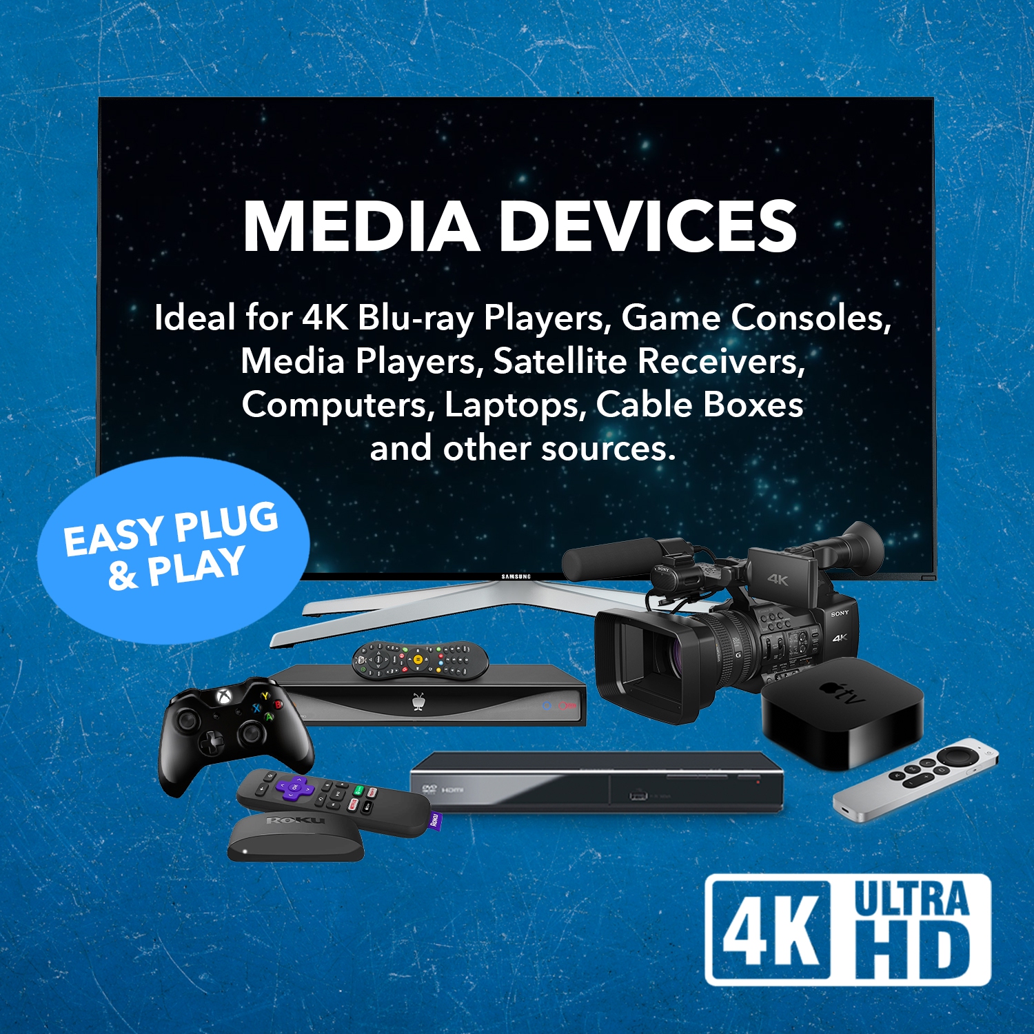 4K UltraHD 1x2 HDMI Extender Splitter Over CAT6/7 Up To 400 Ft With HDBaseT, EDID, Bi-Directional IR