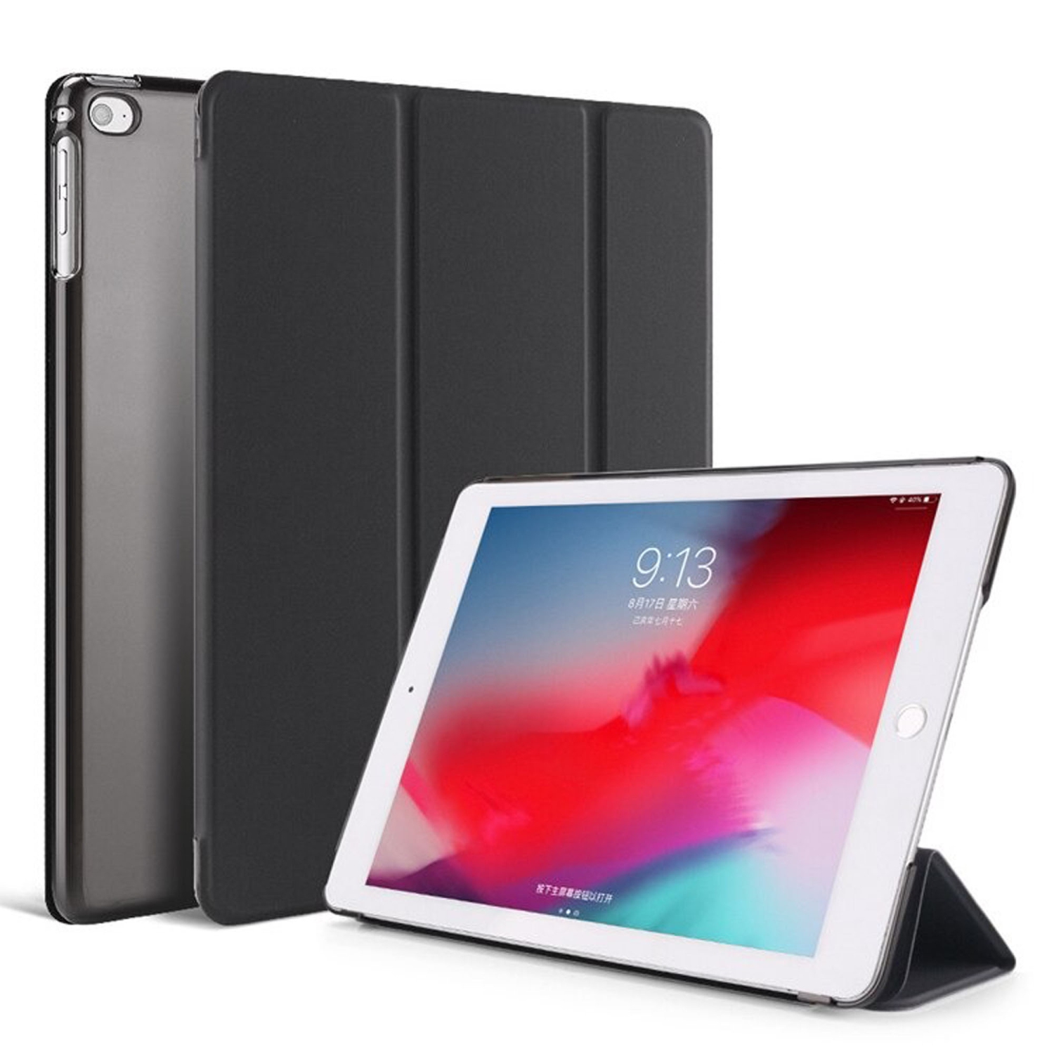 Étui SuperShield pour iPad, Smart Cover avec fonction de réveil/mise en veille automatique (noir)