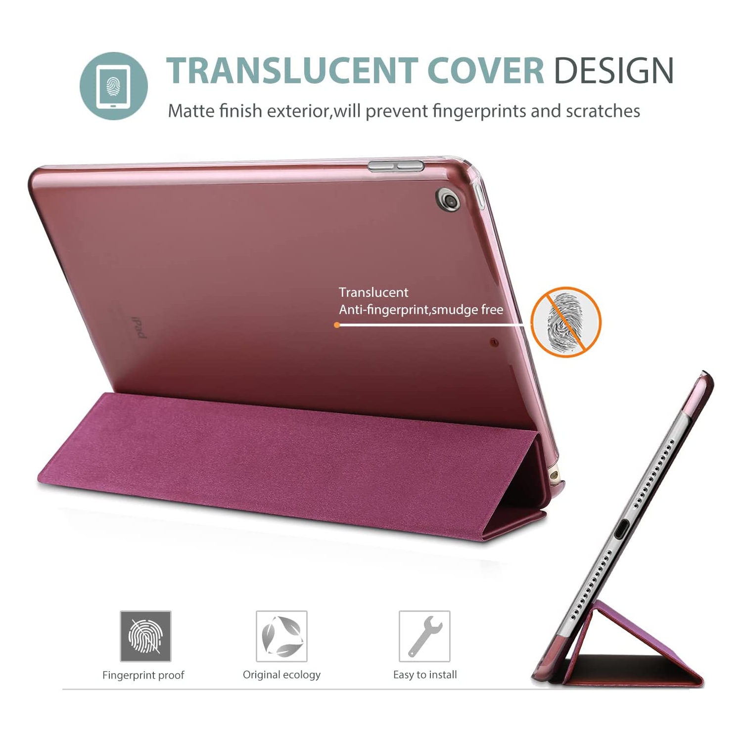 SuperShield Case for iPad, Smart Cover Auto Wake/Sleep (Purple)