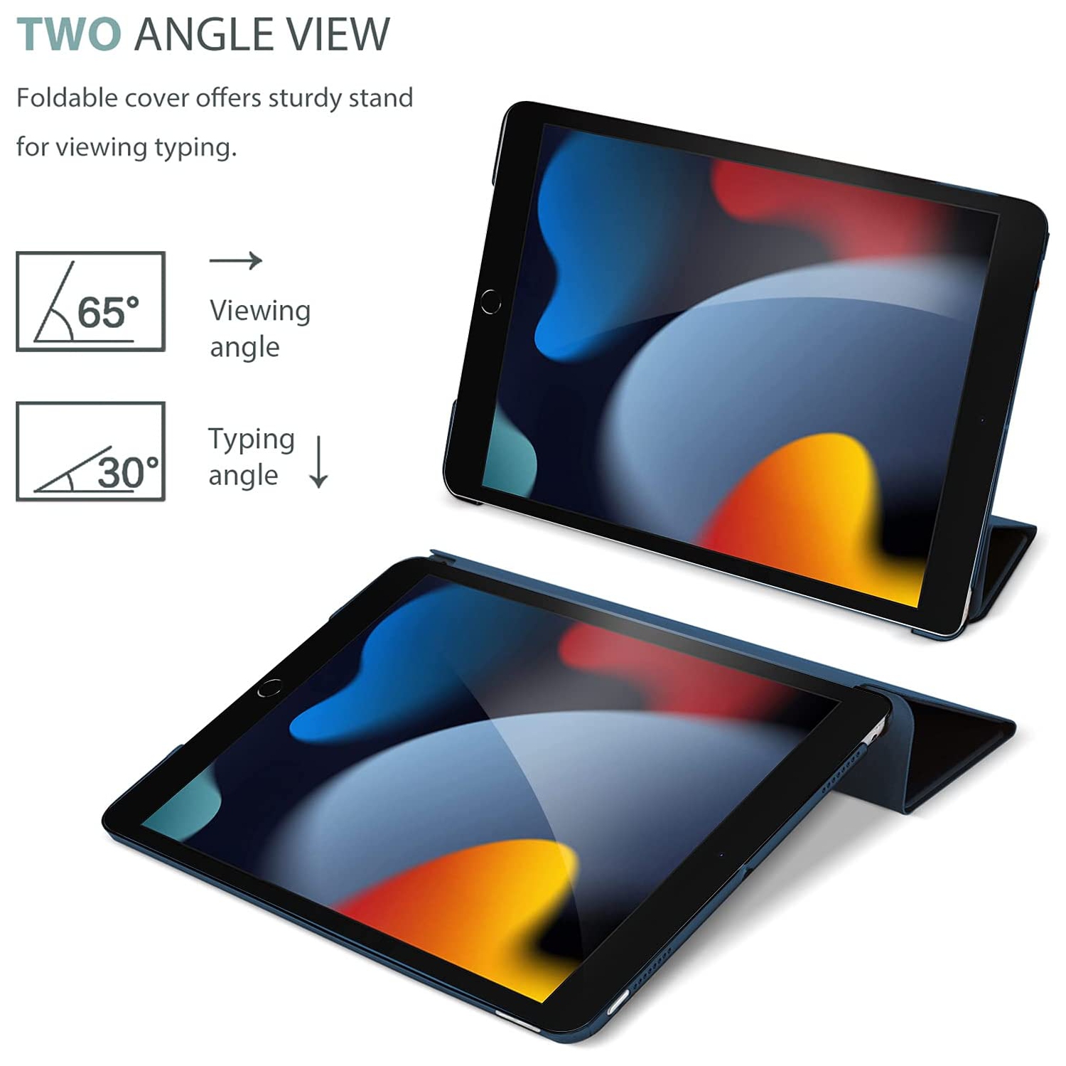 SuperShield Case for iPad, Smart Cover Auto Wake/Sleep (Blue)