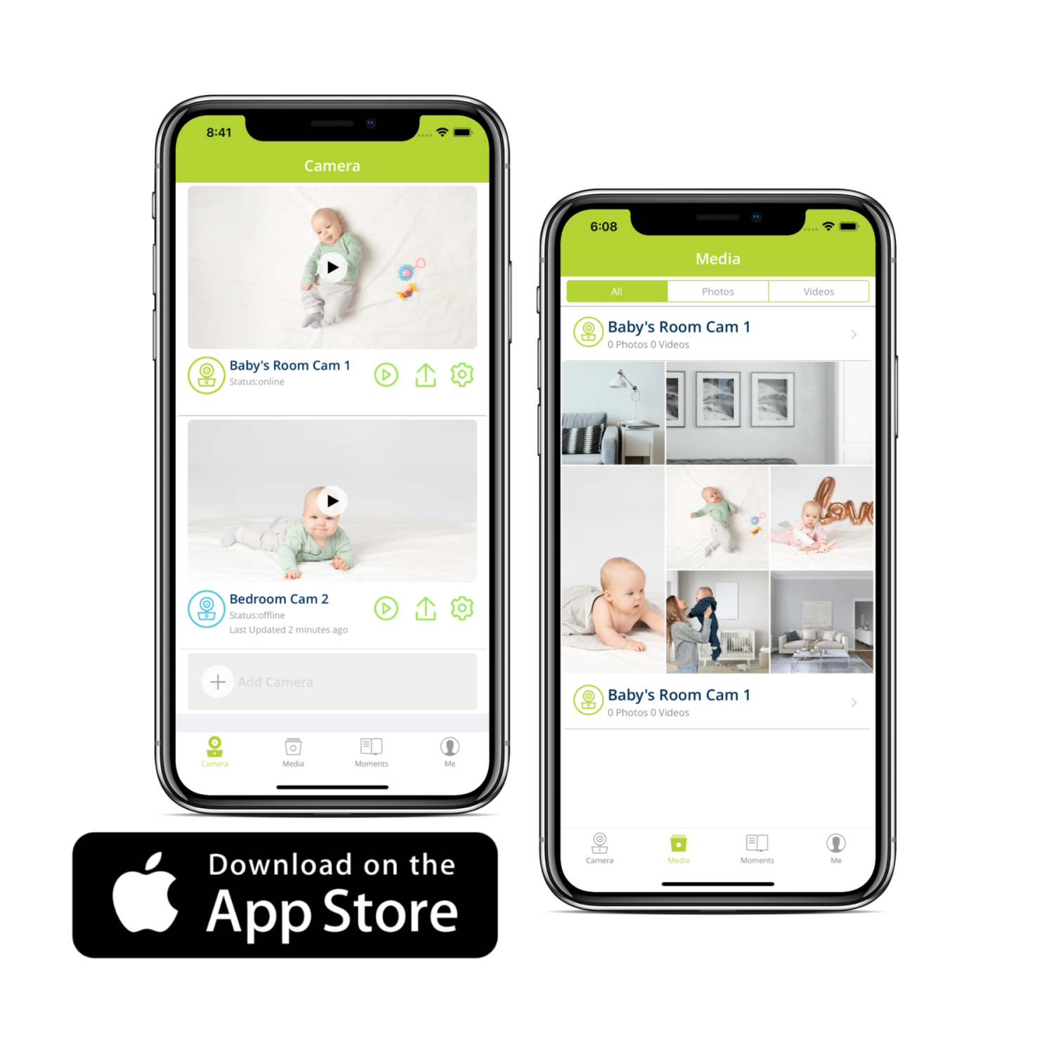 Bebcare iQ - Smart HD Baby Monitor: Low EMF Emissions, HD 1080p Camera, Pan-Tilt, Temperature Sensor, Motion and Sound Alert, Music Lullabies,