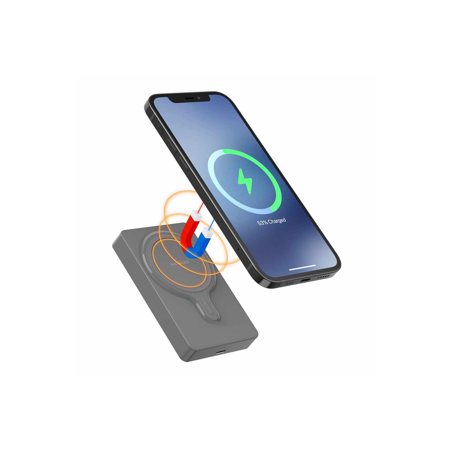 myCharge Wireless MagLock Portable Battery for MagSafe 6K mAh | Graphite