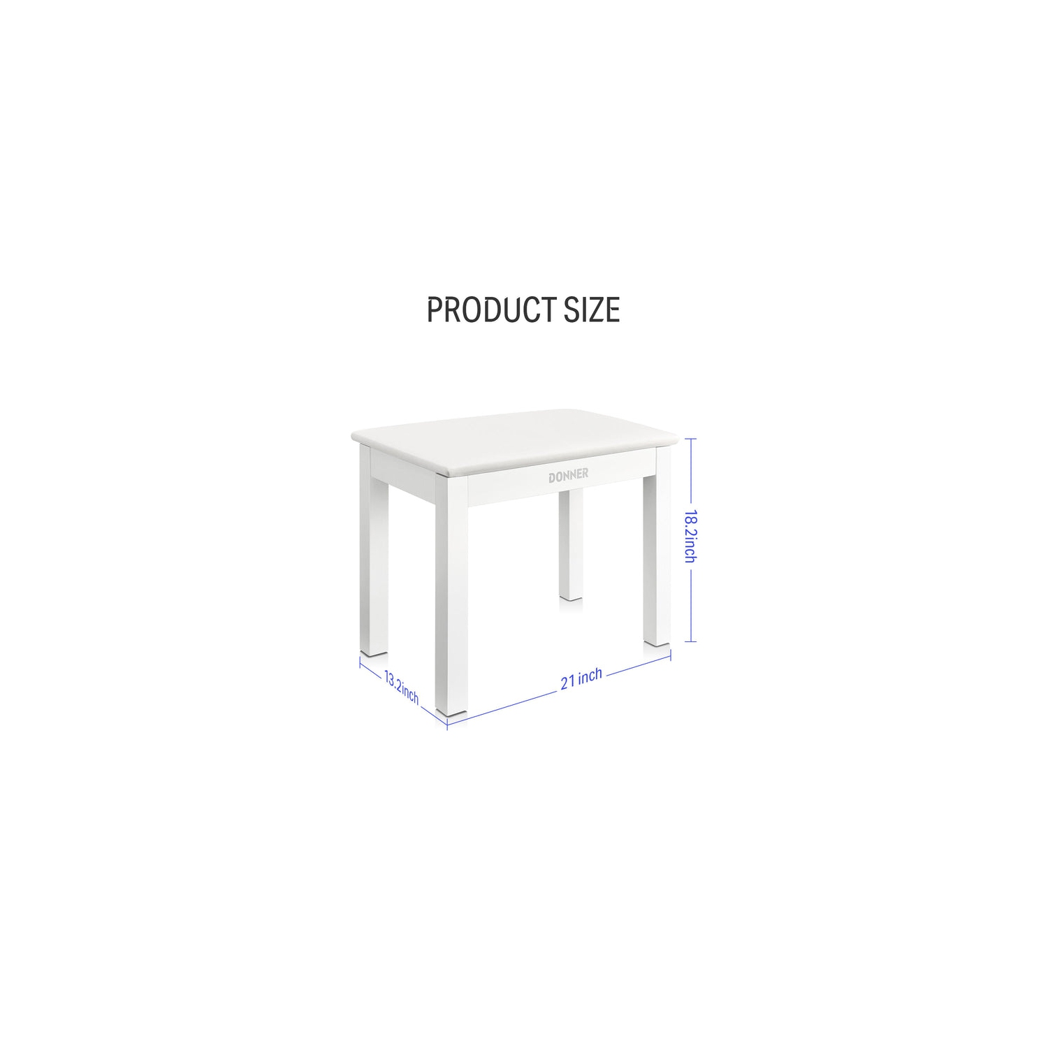 Donner DKB-10 Wood Keyboard Bench with Storage White