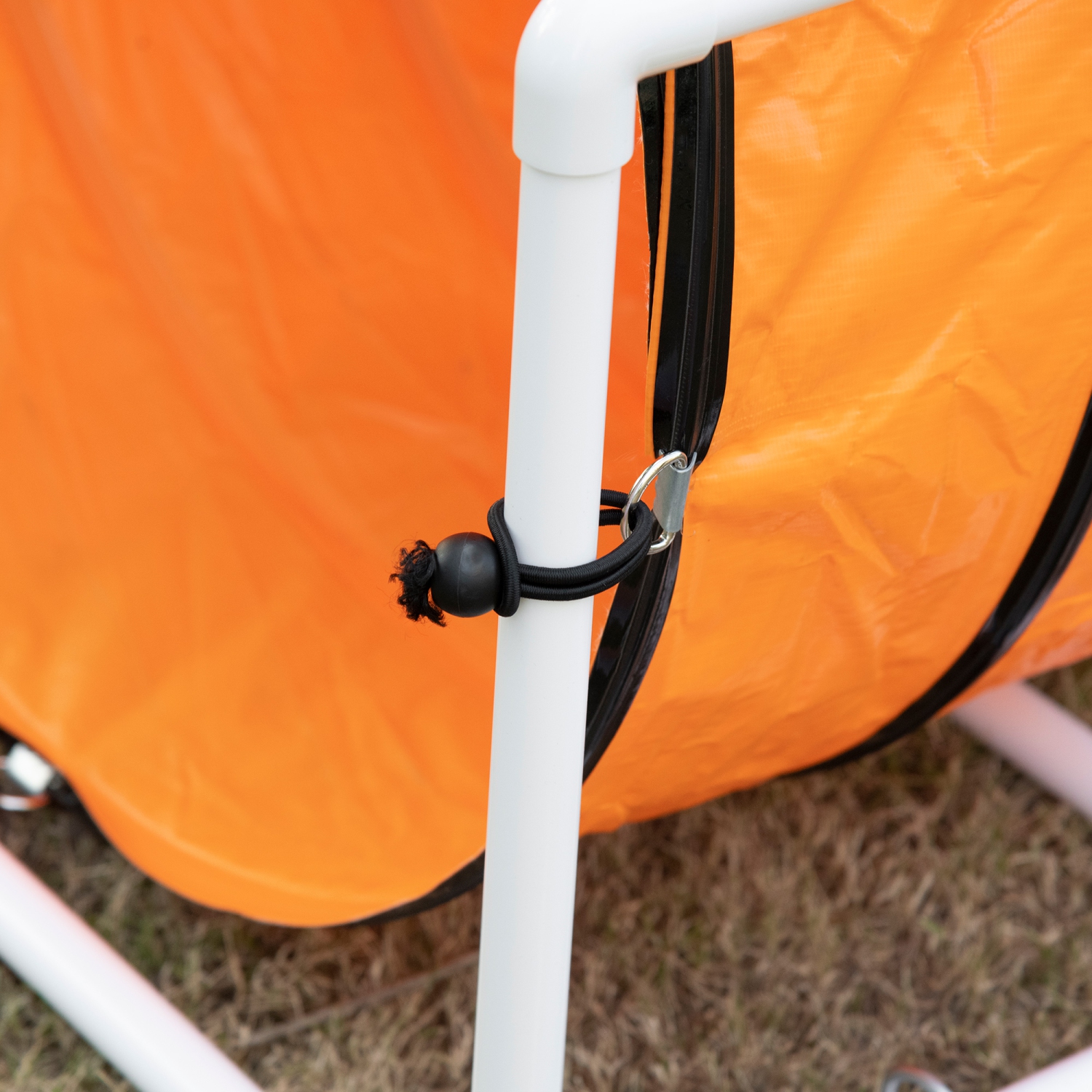 PawHut Tunnel pour chiende 13 pi de long, 24 po d'ouverture, équipement d'agilité pour animaux, avec 2 supports, sac de transport, orange