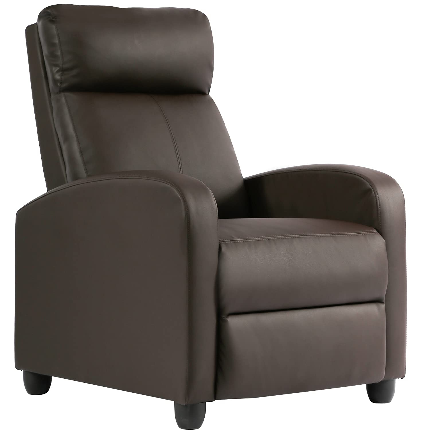 Furniture One Recliner Chair Single Leather Brown