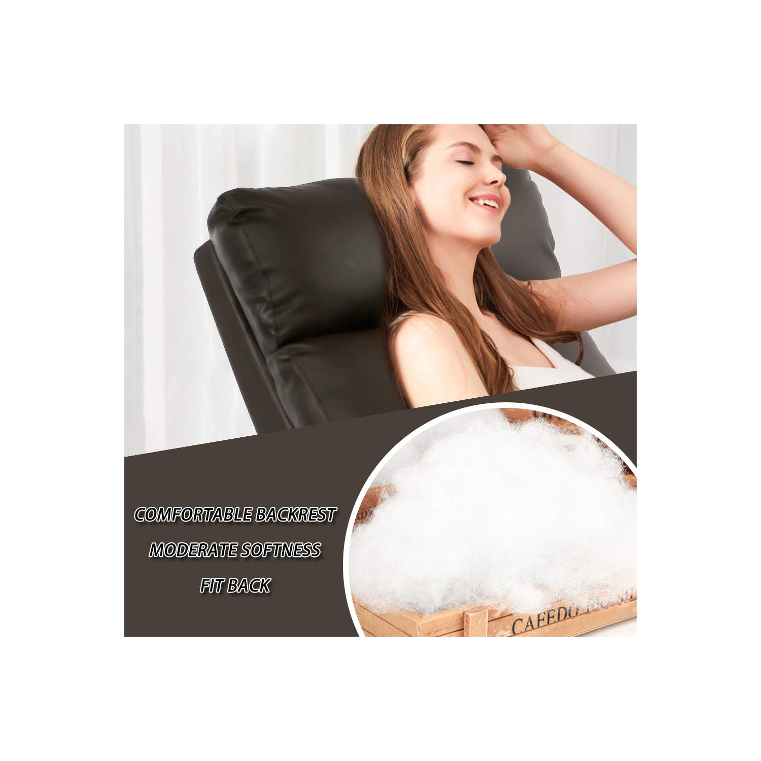 Furniture One Recliner Chair Single Leather Brown