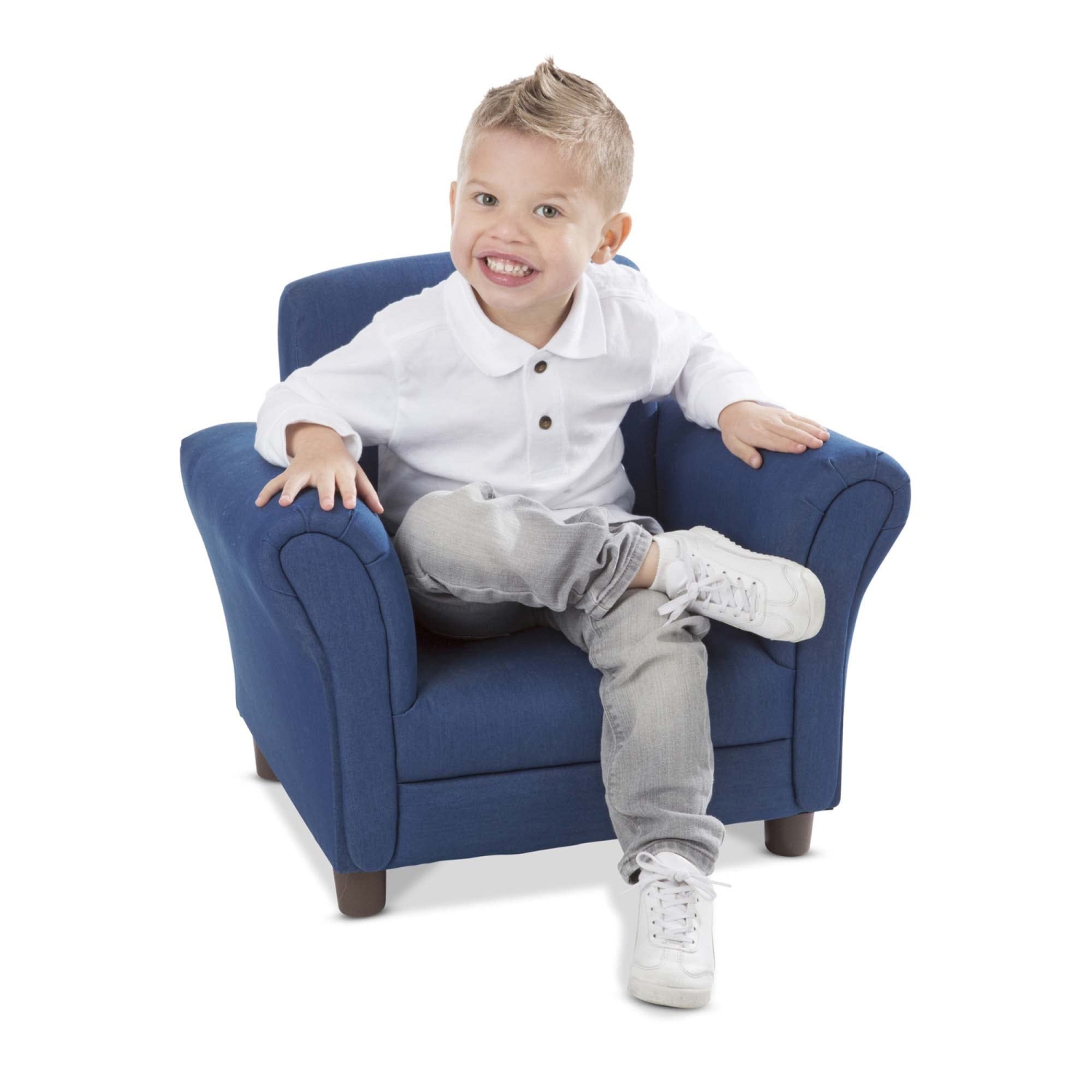Furniture One Child’s Armchair 46.48 cm H x 44.45 cm W x 58.42 cm Denim