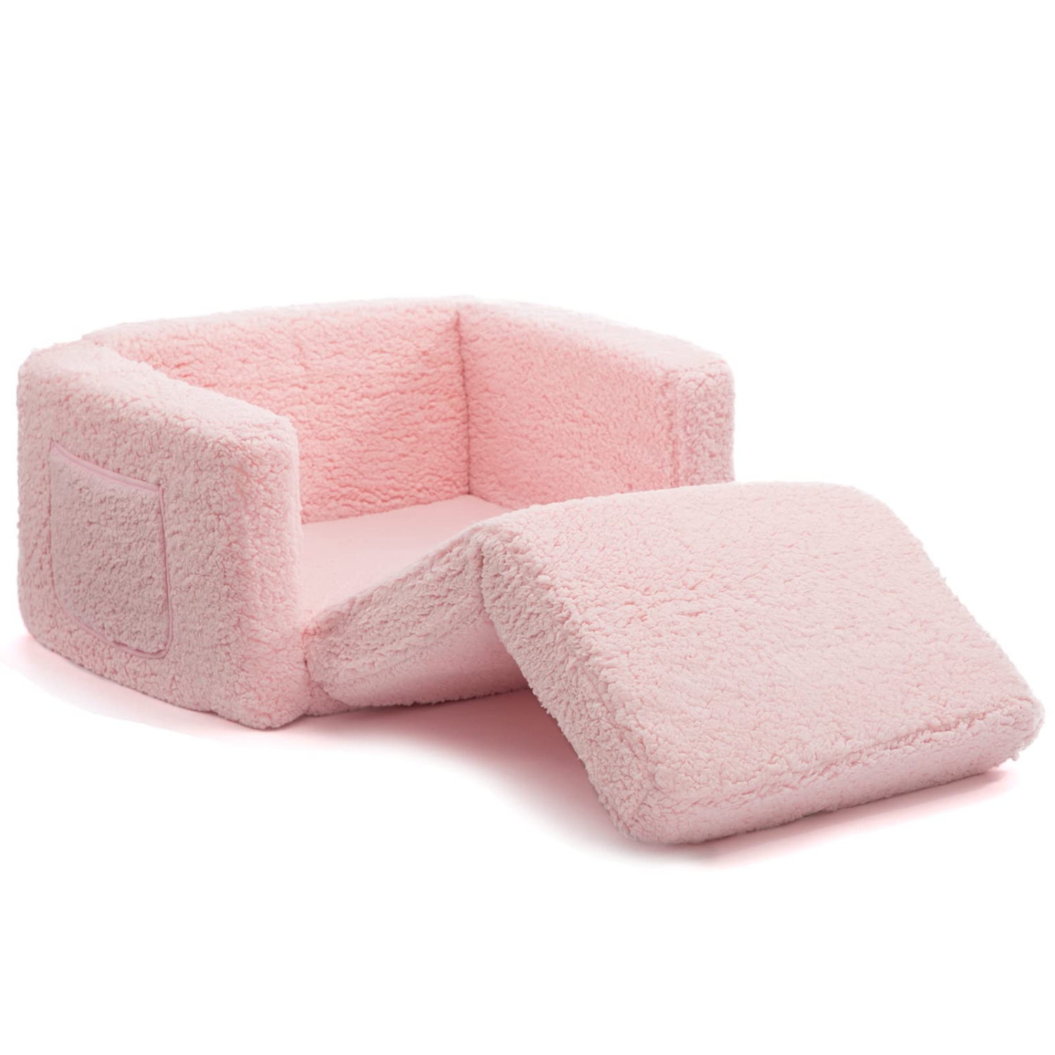 Furniture One 2-in-1 Convert Sofa to Lounger Pink