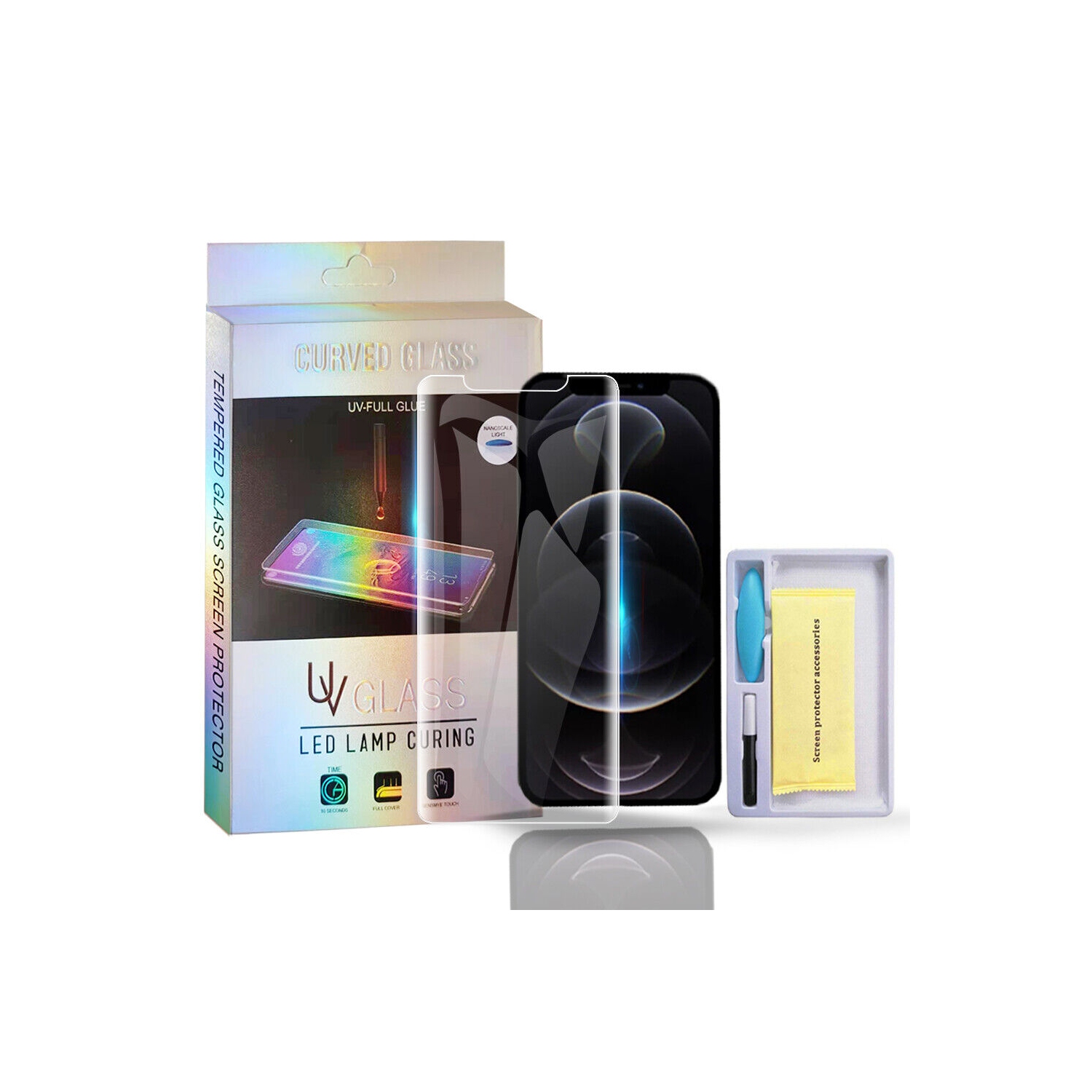 For Apple iPhone 14 Pro Premium Eye Protective UV Tempered Glass Liquid Glue Gel Screen Protector Film Guard