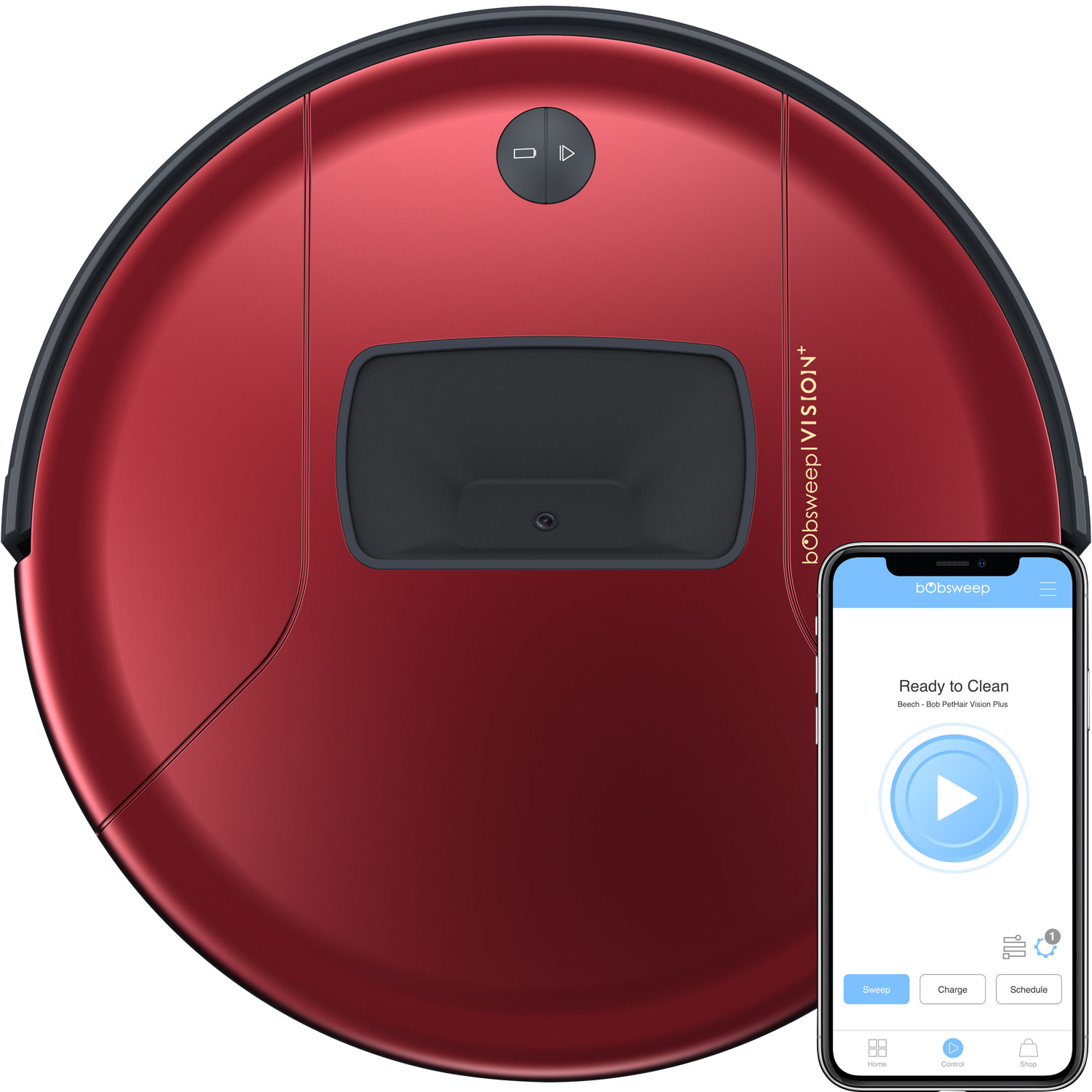 bObsweep PetHair Vision Plus Robot Vacuum & Mop - Beet