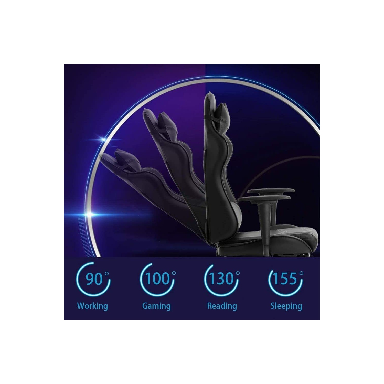 Fauteuil de jeu noir Furniture One