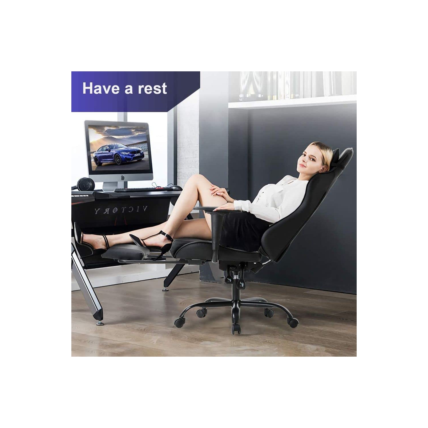 Fauteuil de jeu noir Furniture One