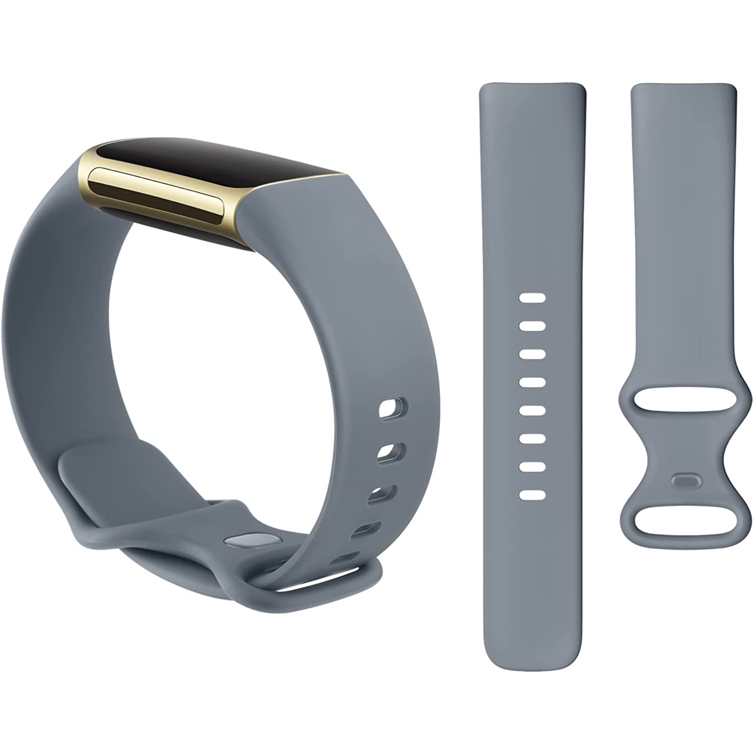 C-Mall Pack of 3 Silicone Bands for Fitbit Charge 5, Adjustable Replacement Wristbands for Fitbit Charge 5 - Small