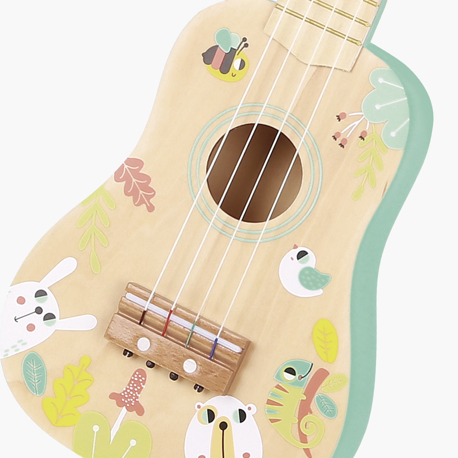 TOOLYLAND Ukulele Jouet à 4 Cordes - Guitare Miniature en Bois pour Enfants,  3 Ans et +