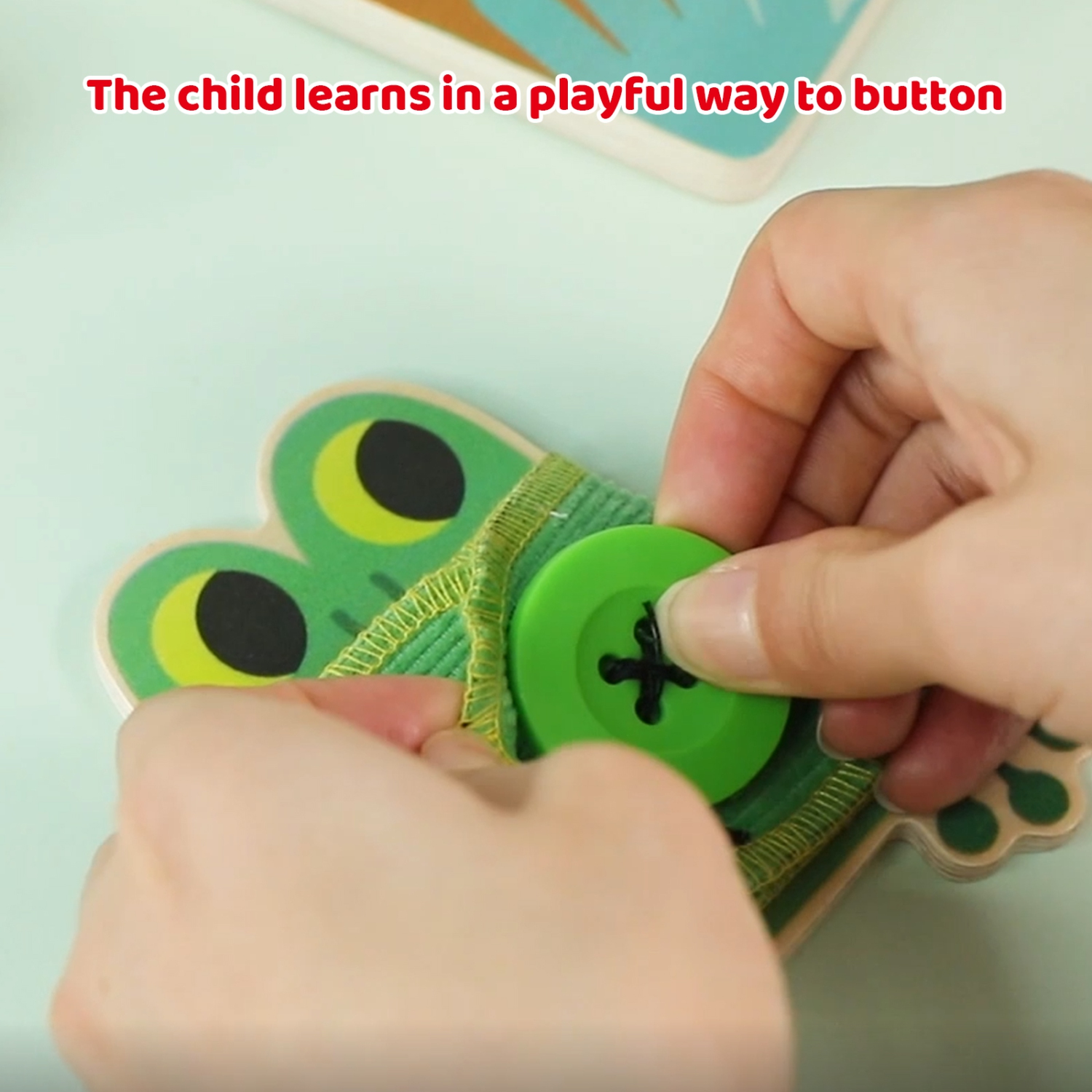 TOOKYLAND Wooden Basic Skills Board - 5pcs - Learn to Lace, Tie, Snap and Button, Ages 3+