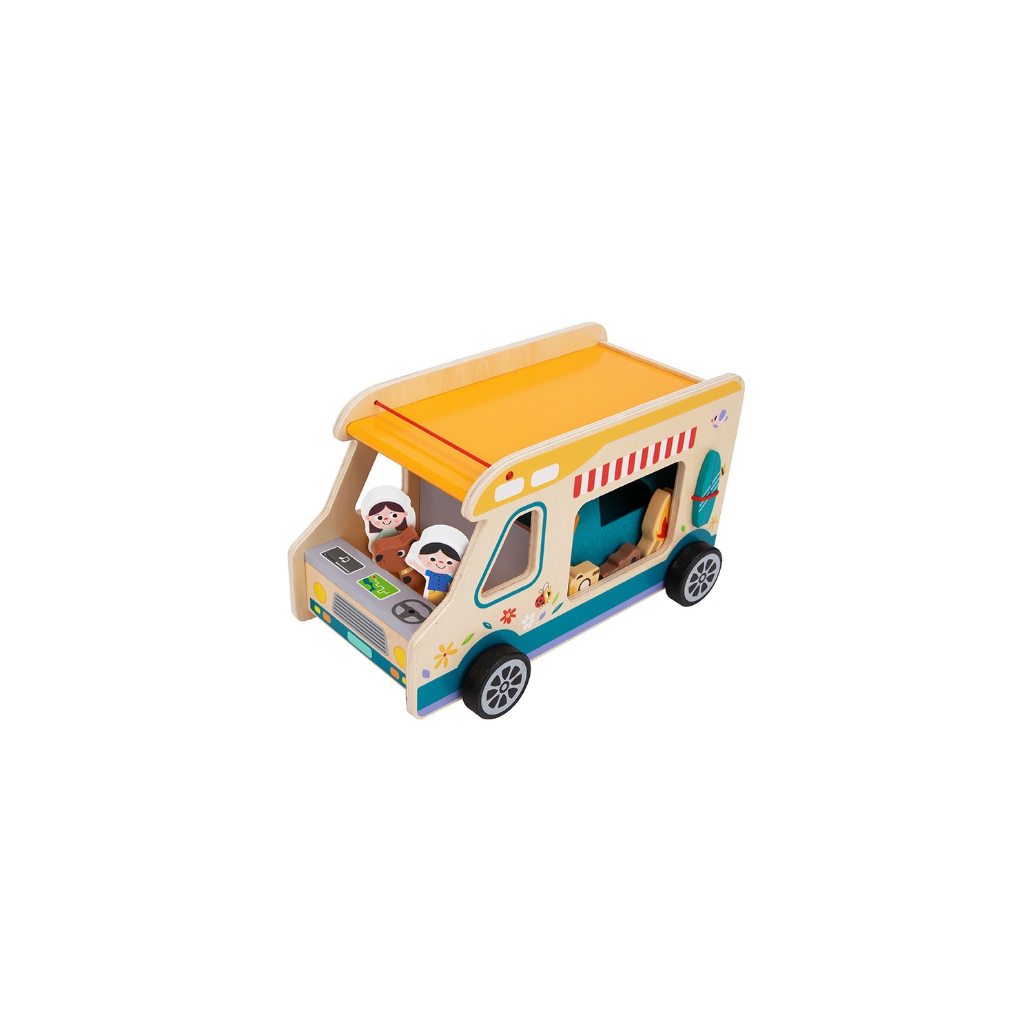 TOOKYLAND Camper Van Play Set - 13pcs - Toy RV Caravan for Kids, Ages 3+