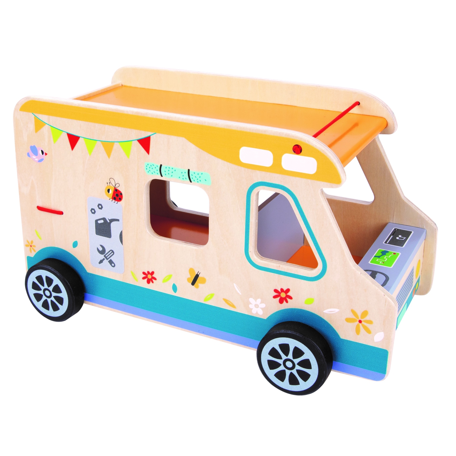 TOOKYLAND Camper Van Play Set - 13pcs - Toy RV Caravan for Kids, Ages 3+